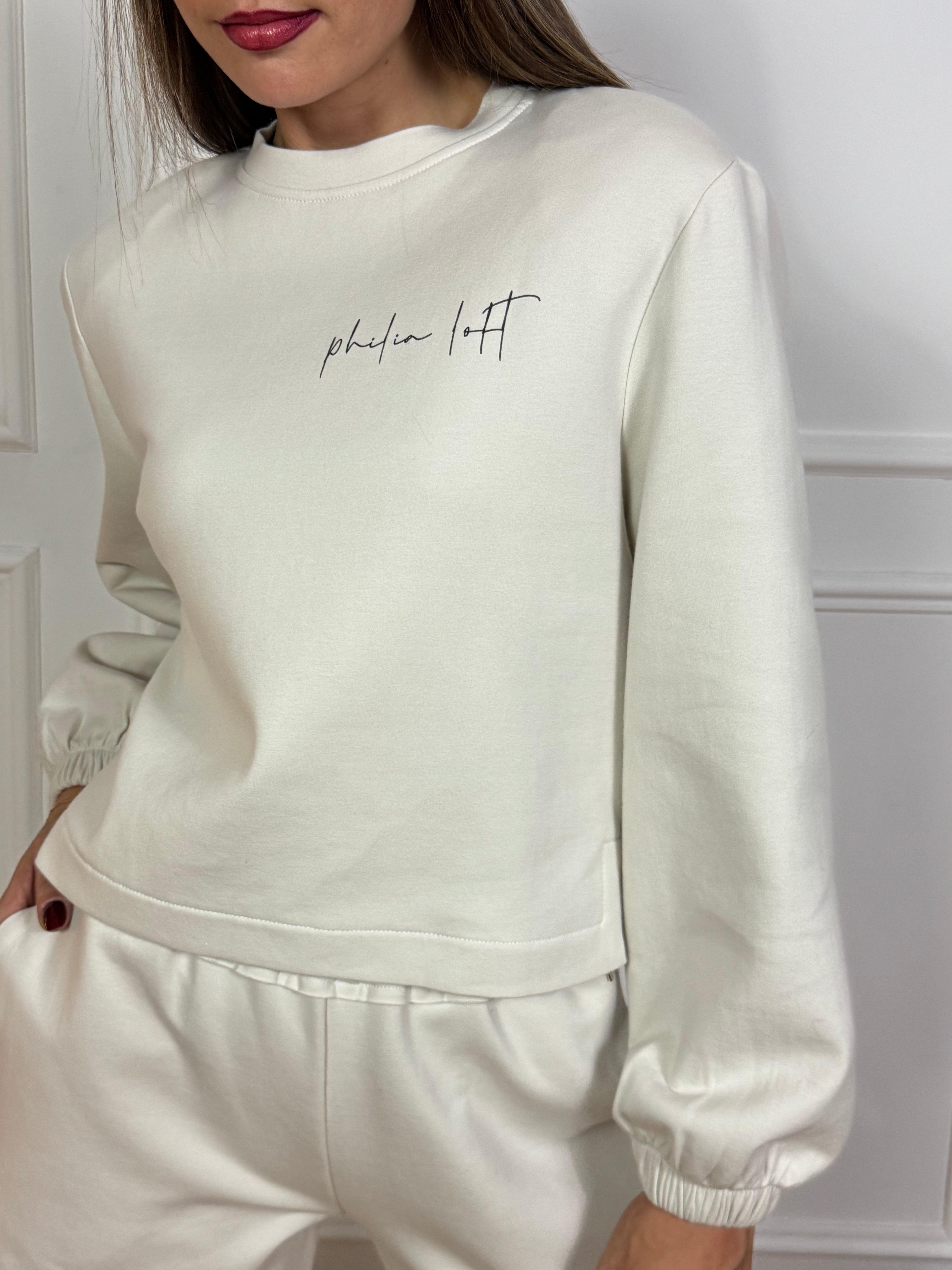 Felpa a scatoletta Philia Loft con scritta logo