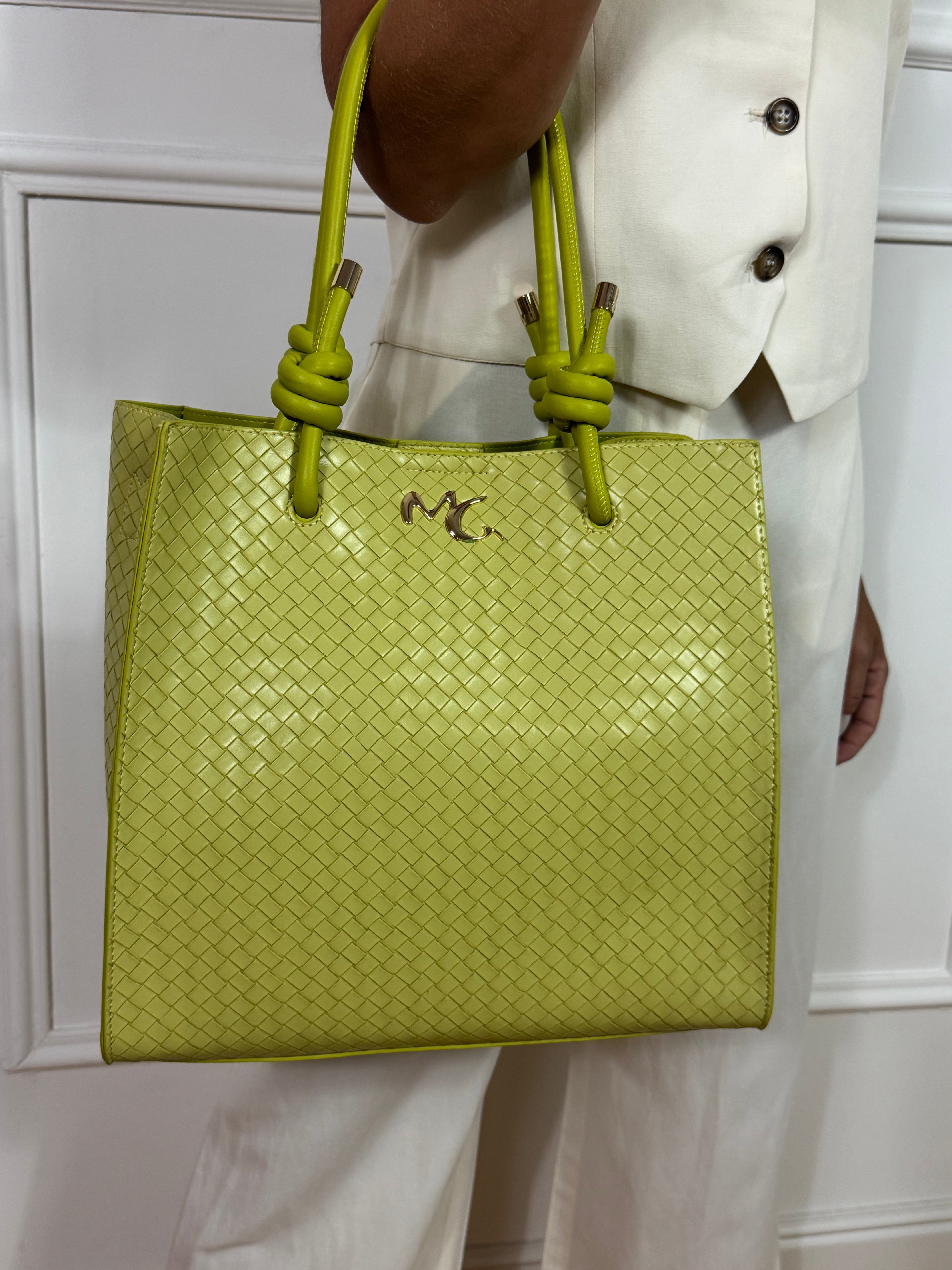 Borsa Manila Grace Felicia Bag media con NODO - ECOPELLE INTRECCIATA