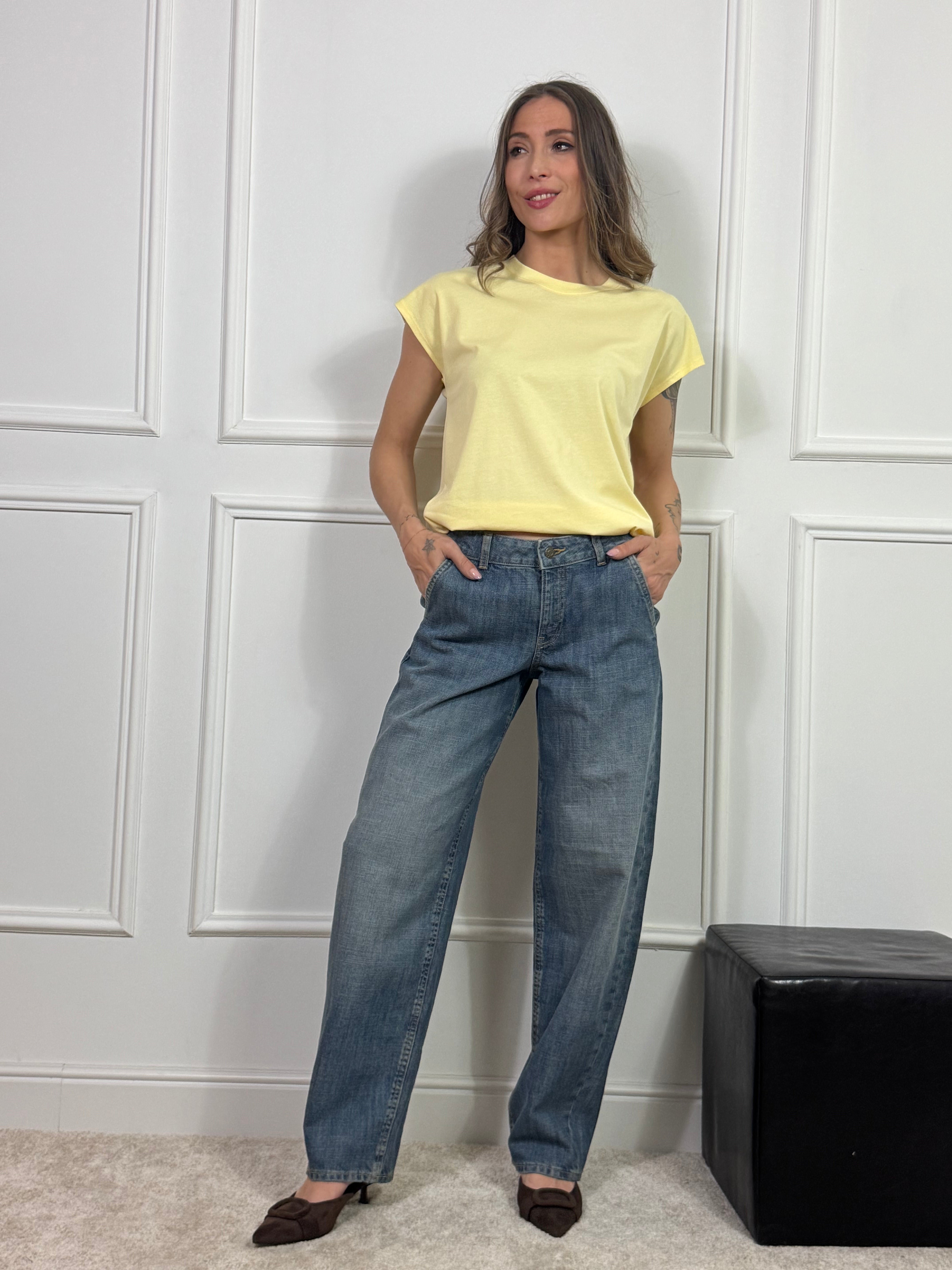 Jeans JJXX modello FUJI EDNA BARREL - colore MEDIUM BLUE DENIM