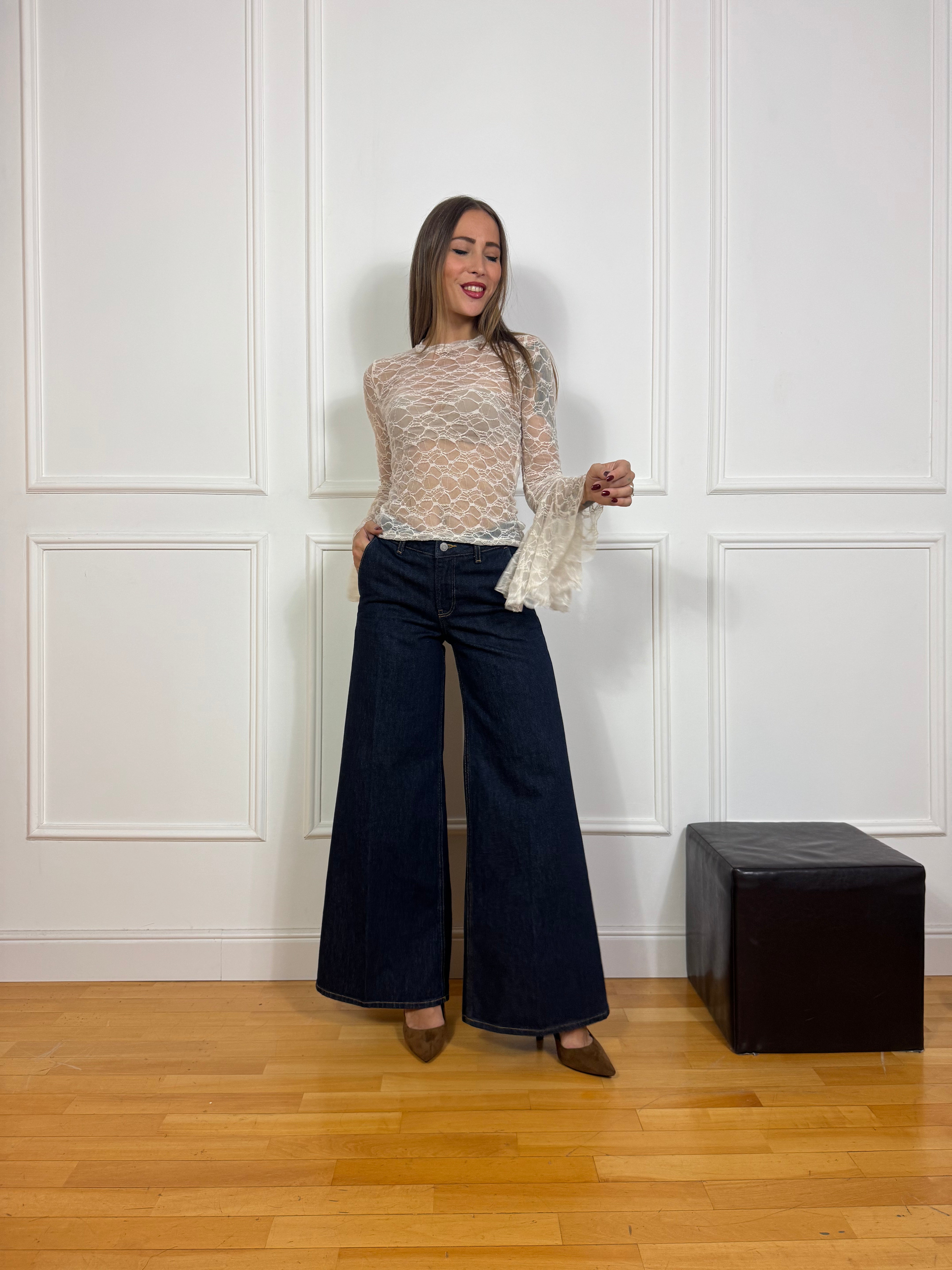Jeans JJXX PALMA KARLA - EXTRA WIDE - Blu scuro