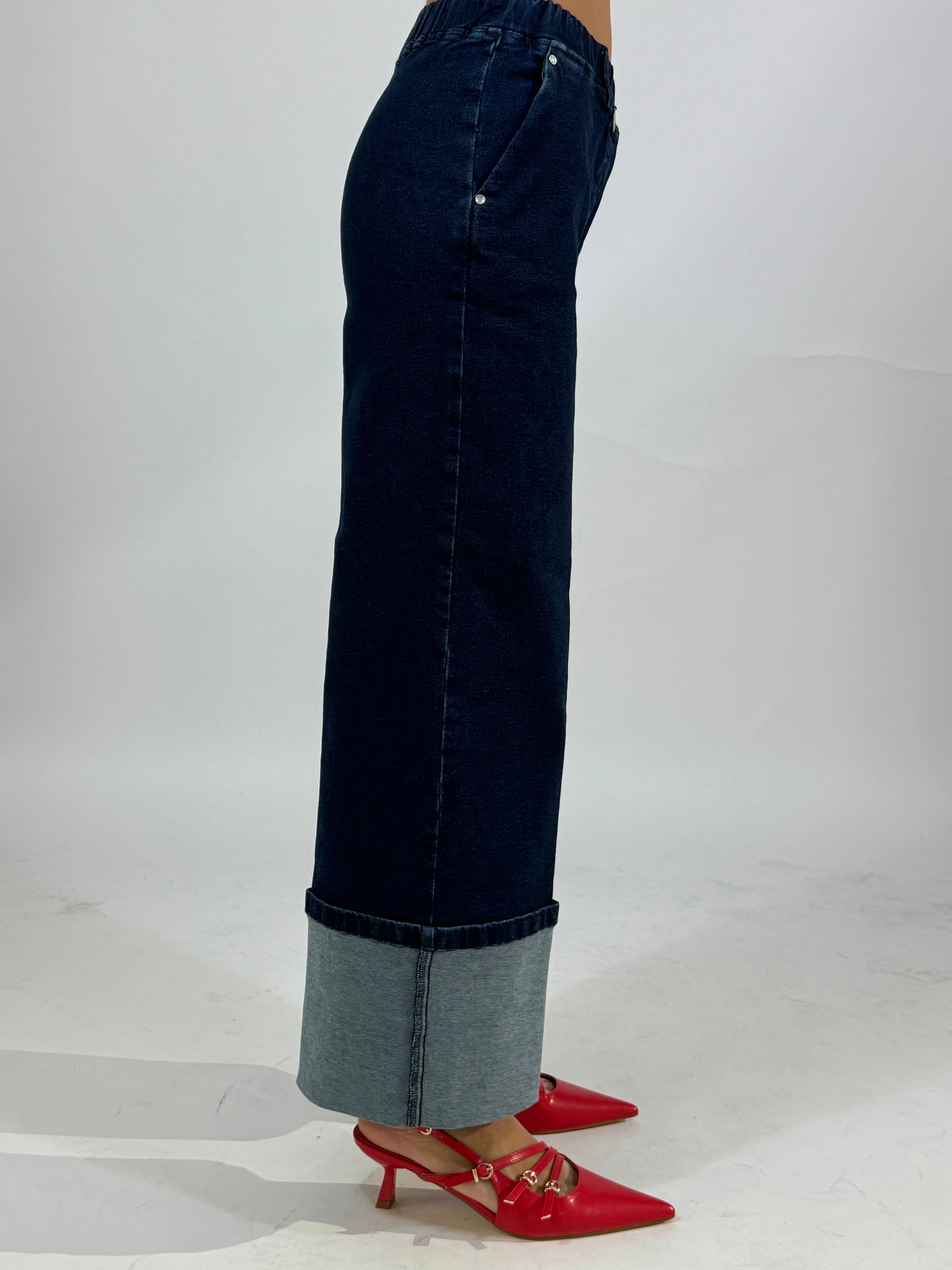 Pantalone Ragno JEANS- PALAZZO WITH POCKETS