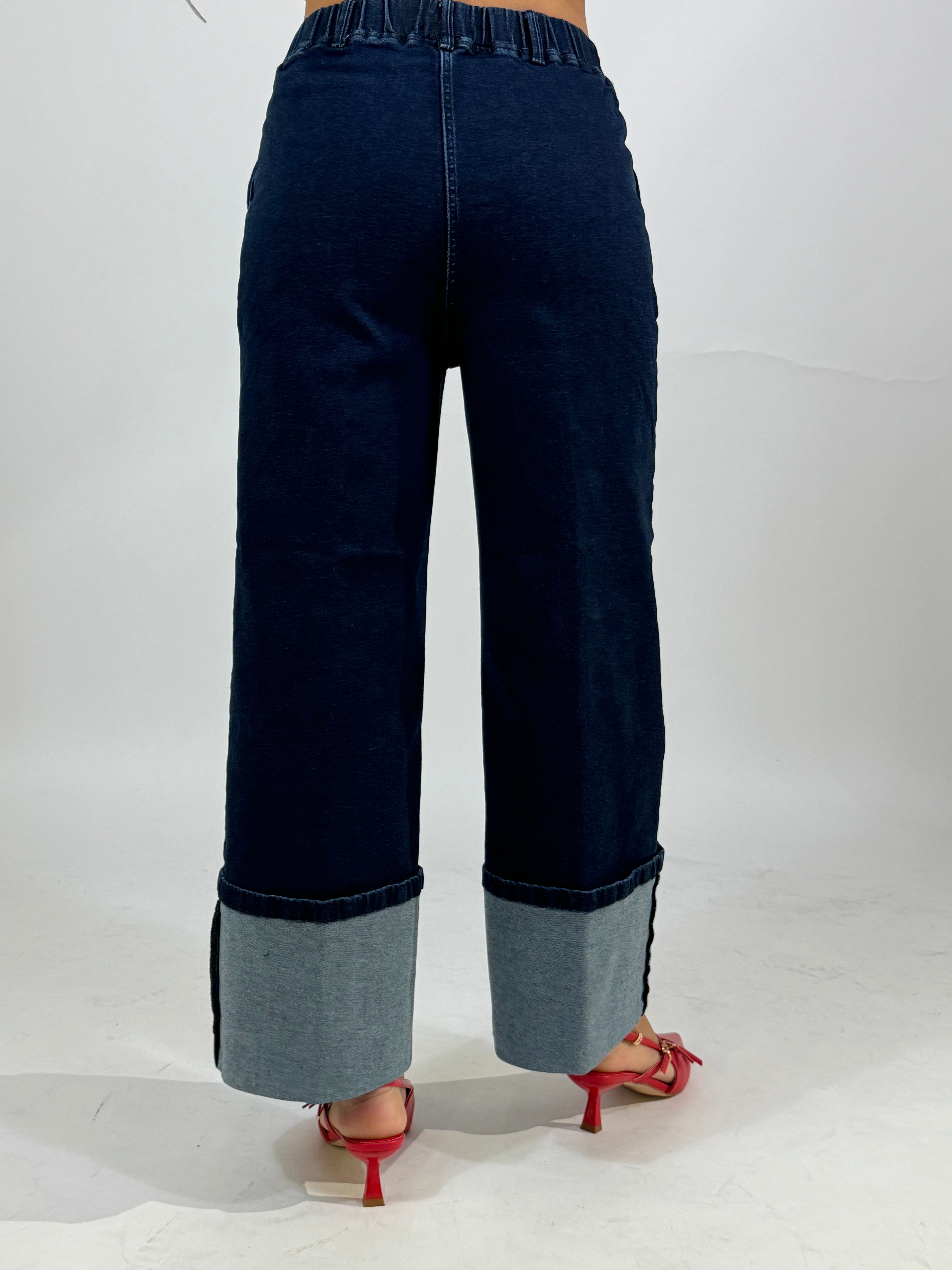 Pantalone Ragno JEANS- PALAZZO WITH POCKETS