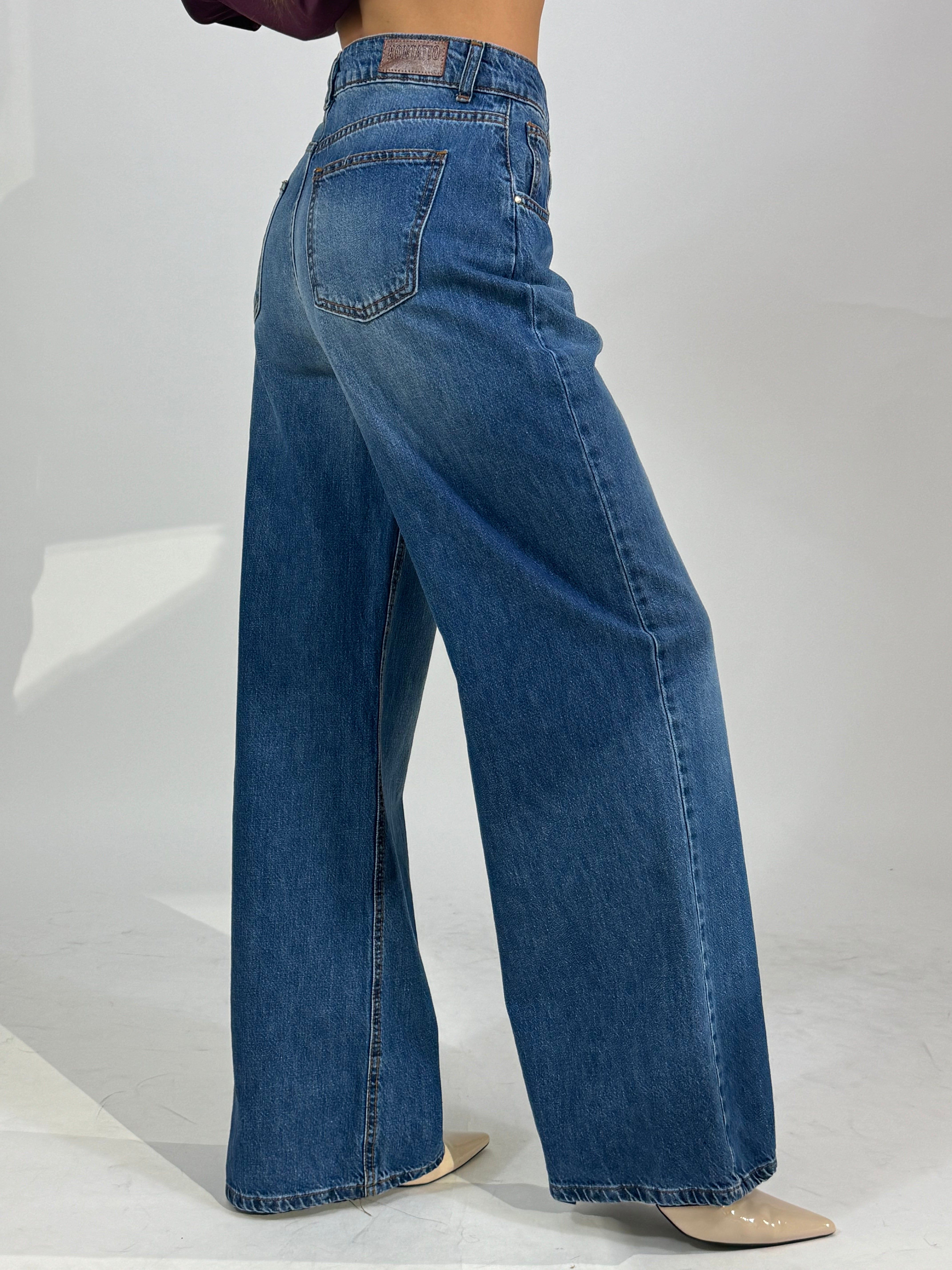 Jeans Kontatto FEDE vita bassa palazzo loose