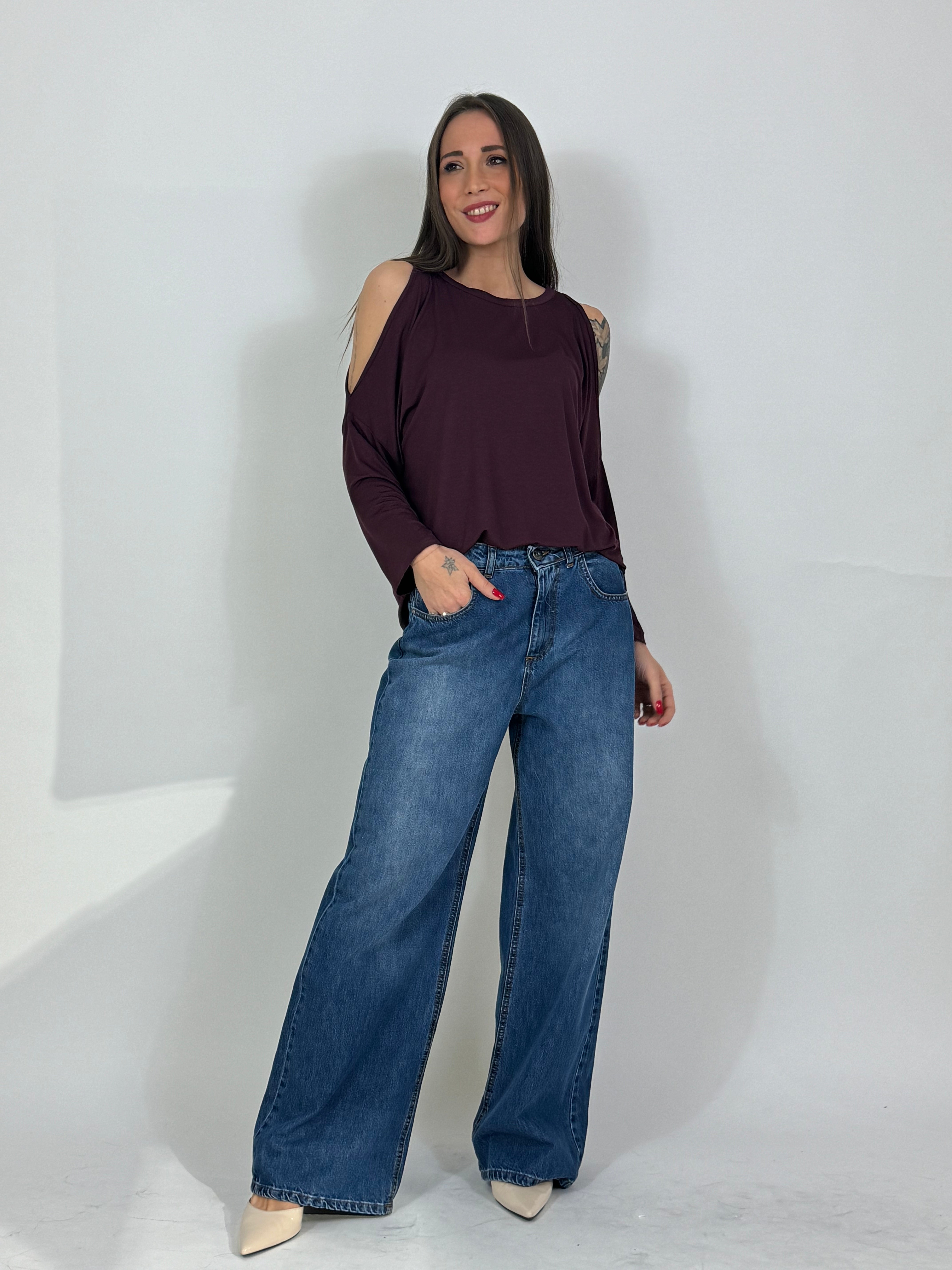 Jeans Kontatto FEDE vita bassa palazzo loose