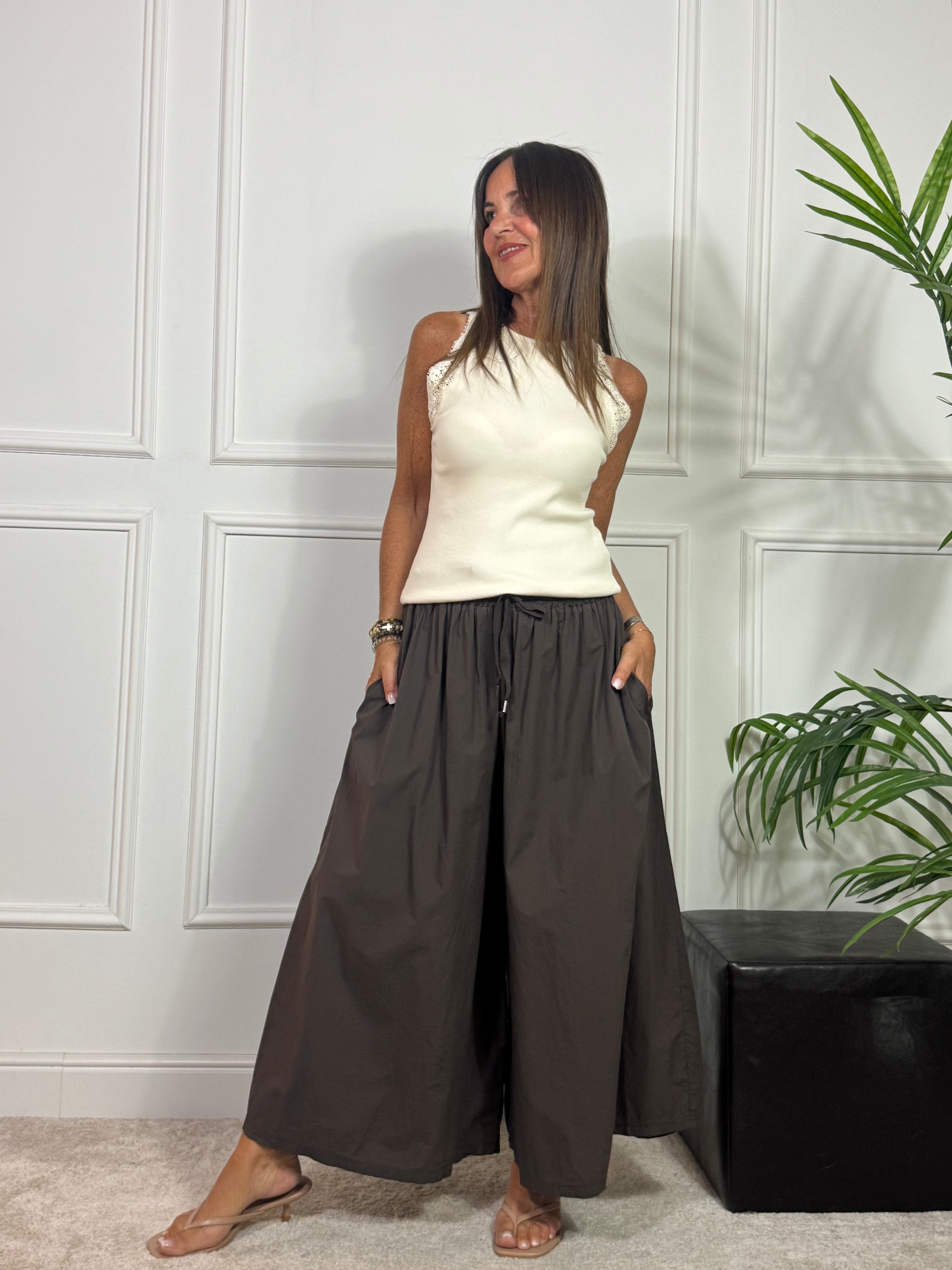 Pantalone Victoria ILMH CROPPED AMPIO con coulisse