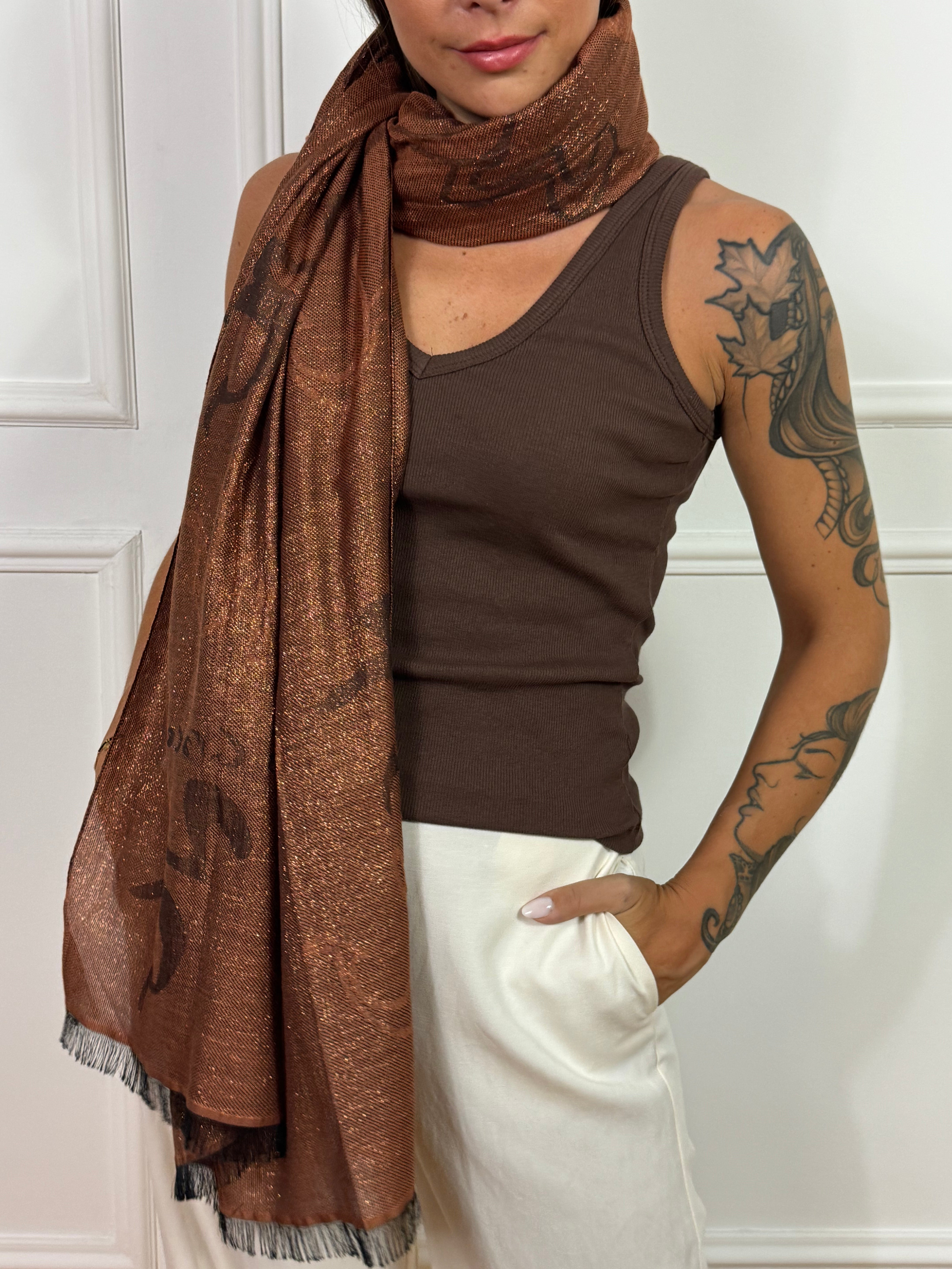 Foulard Manila Grace in lurex - logo glitter