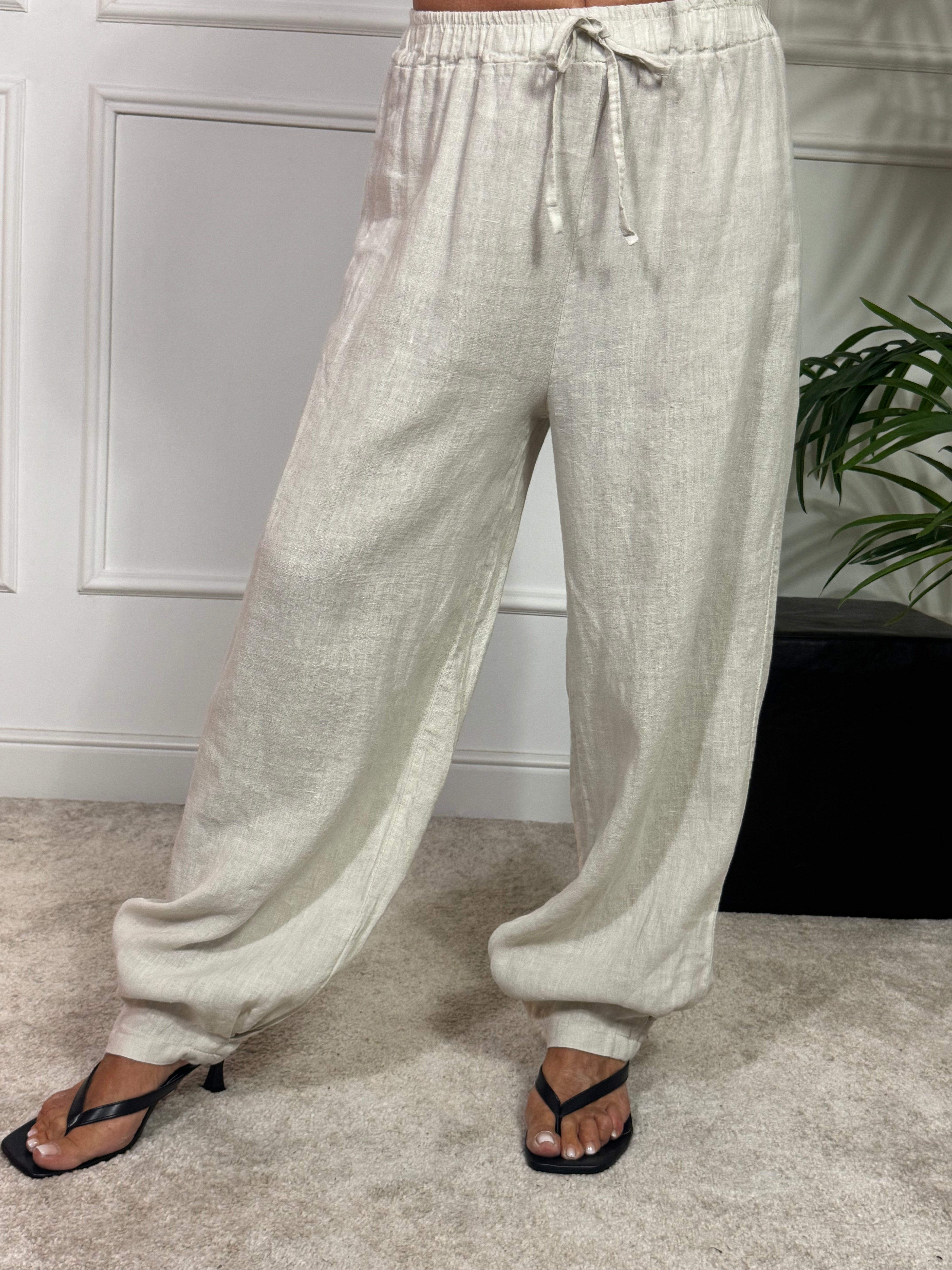 PANTALONE LUNGO IN LINO VICTORIA ILMH - BARREL
