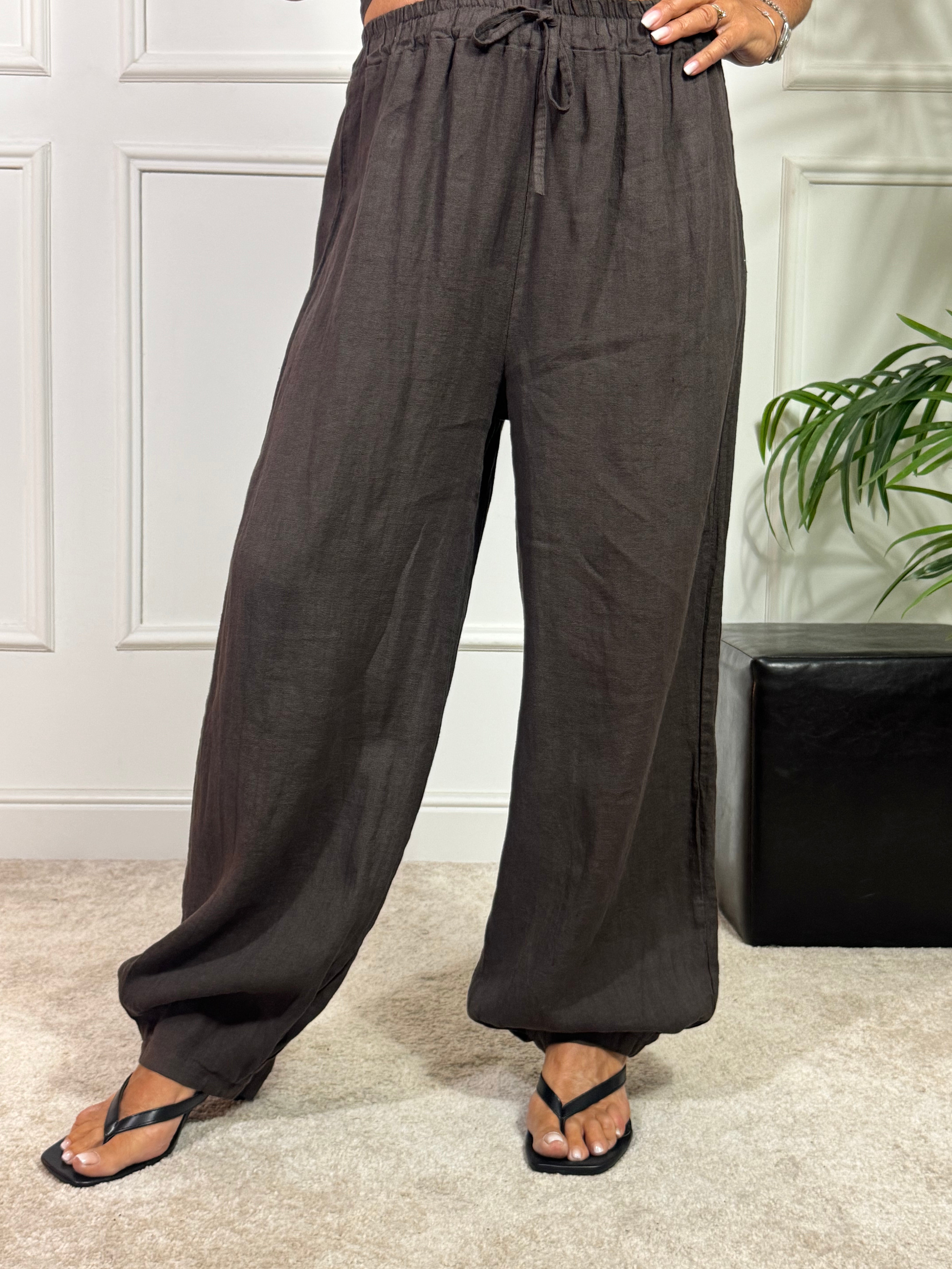 PANTALONE LUNGO IN LINO VICTORIA ILMH - BARREL