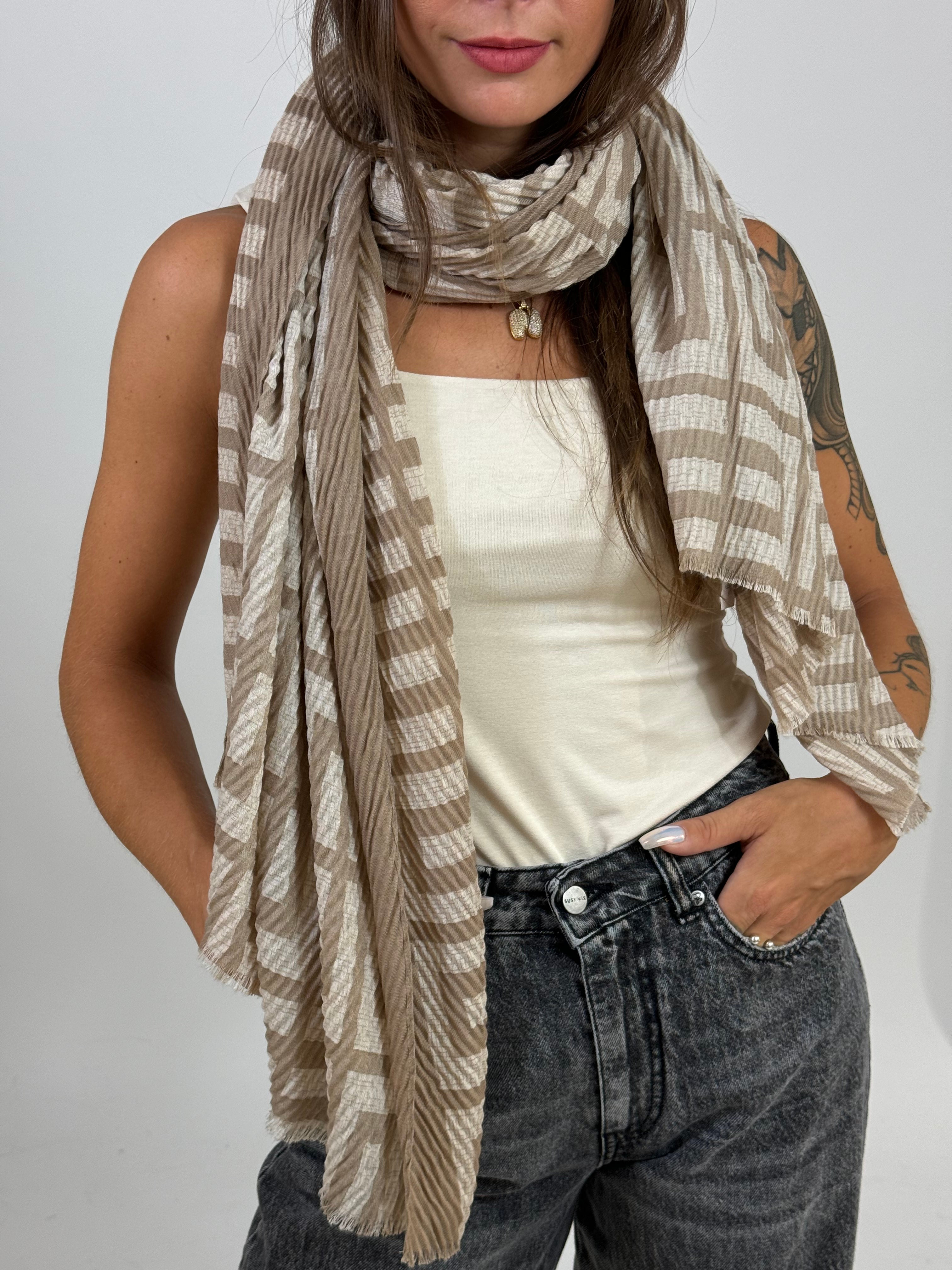 Sciarpa foulard in viscosa Susy Mix FANTASIA GEOMETRICA