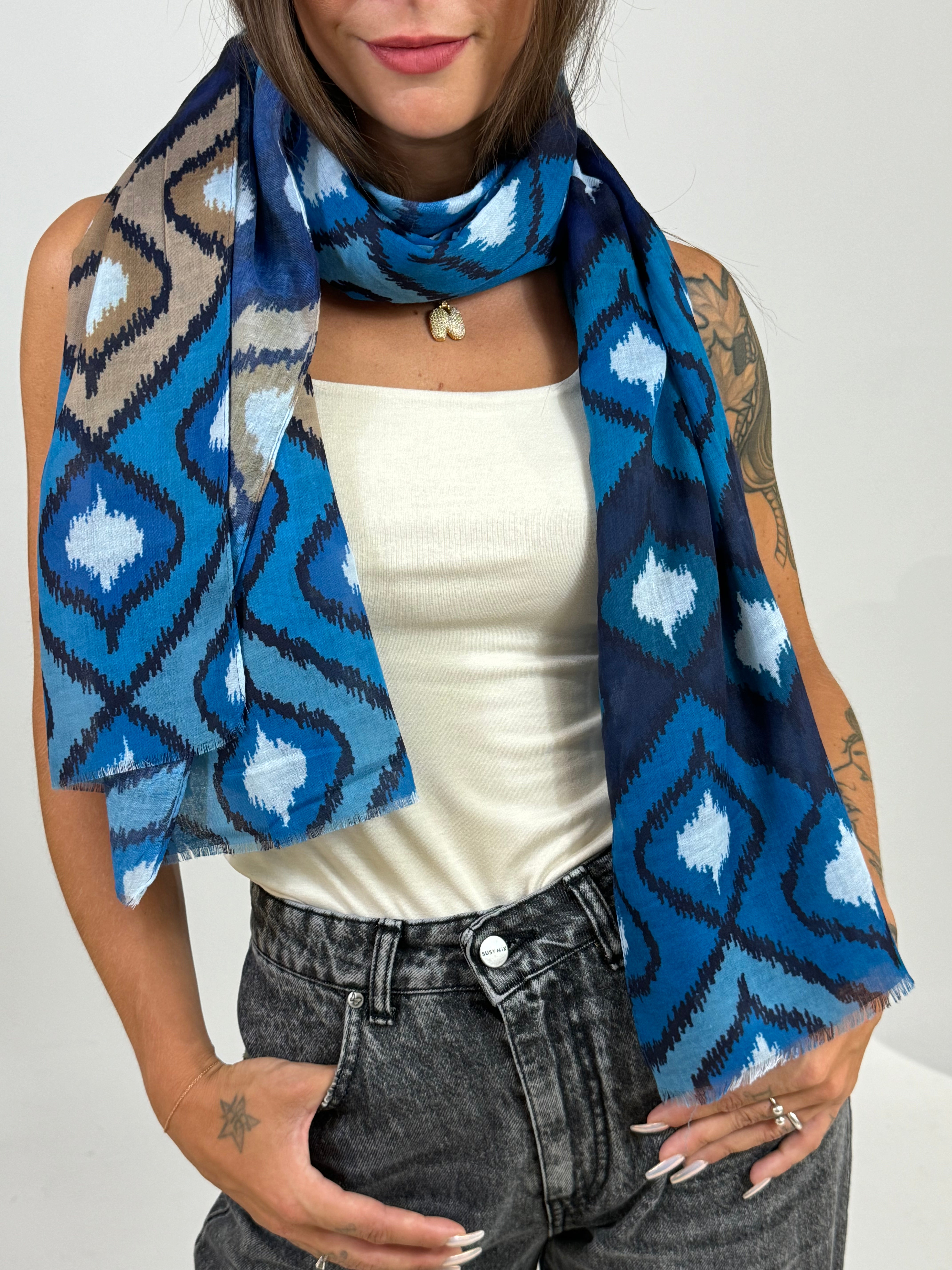 Sciarpa foulard in viscosa Susy Mix FANTASIA INCA