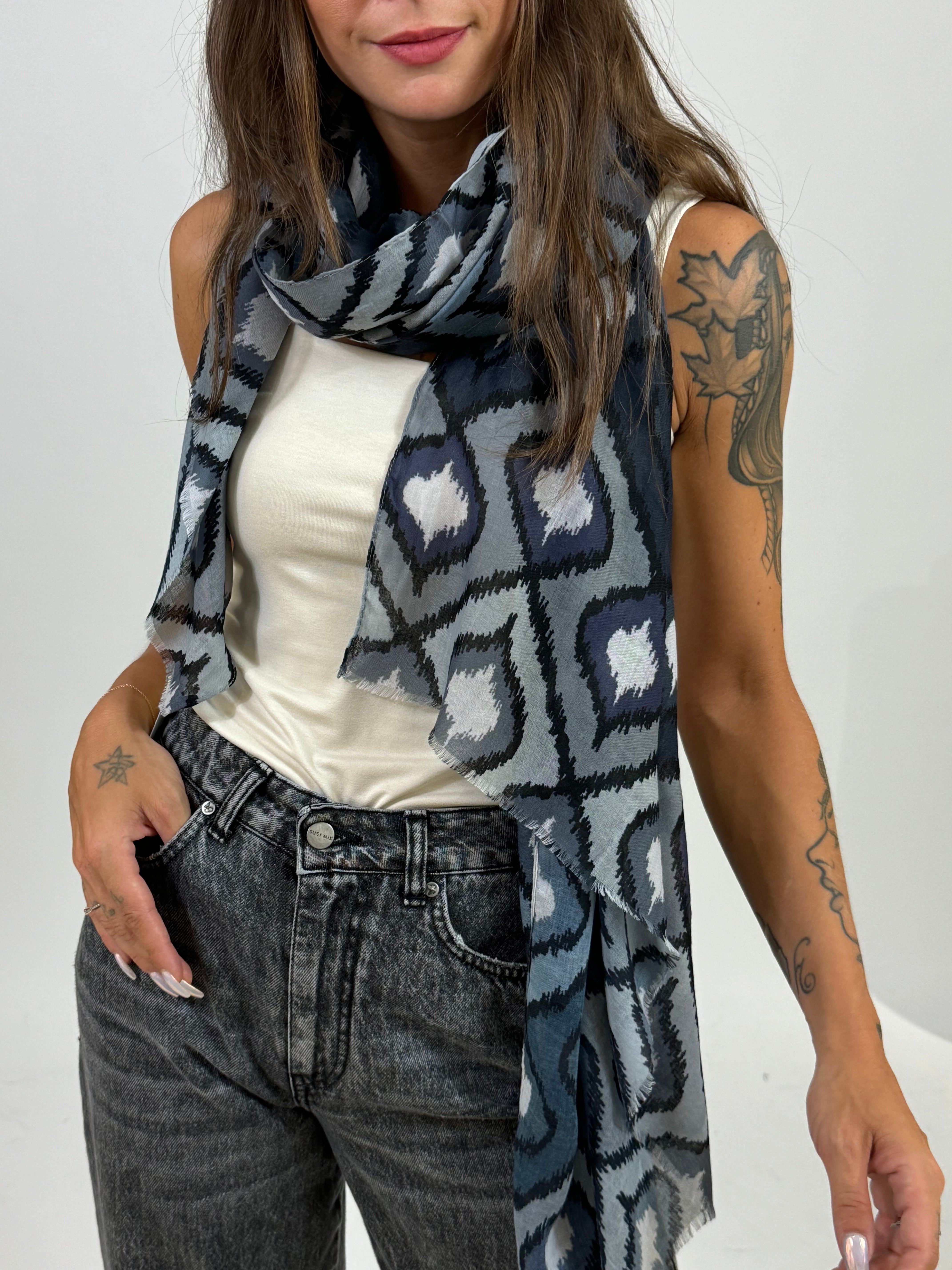 Sciarpa foulard in viscosa Susy Mix FANTASIA INCA