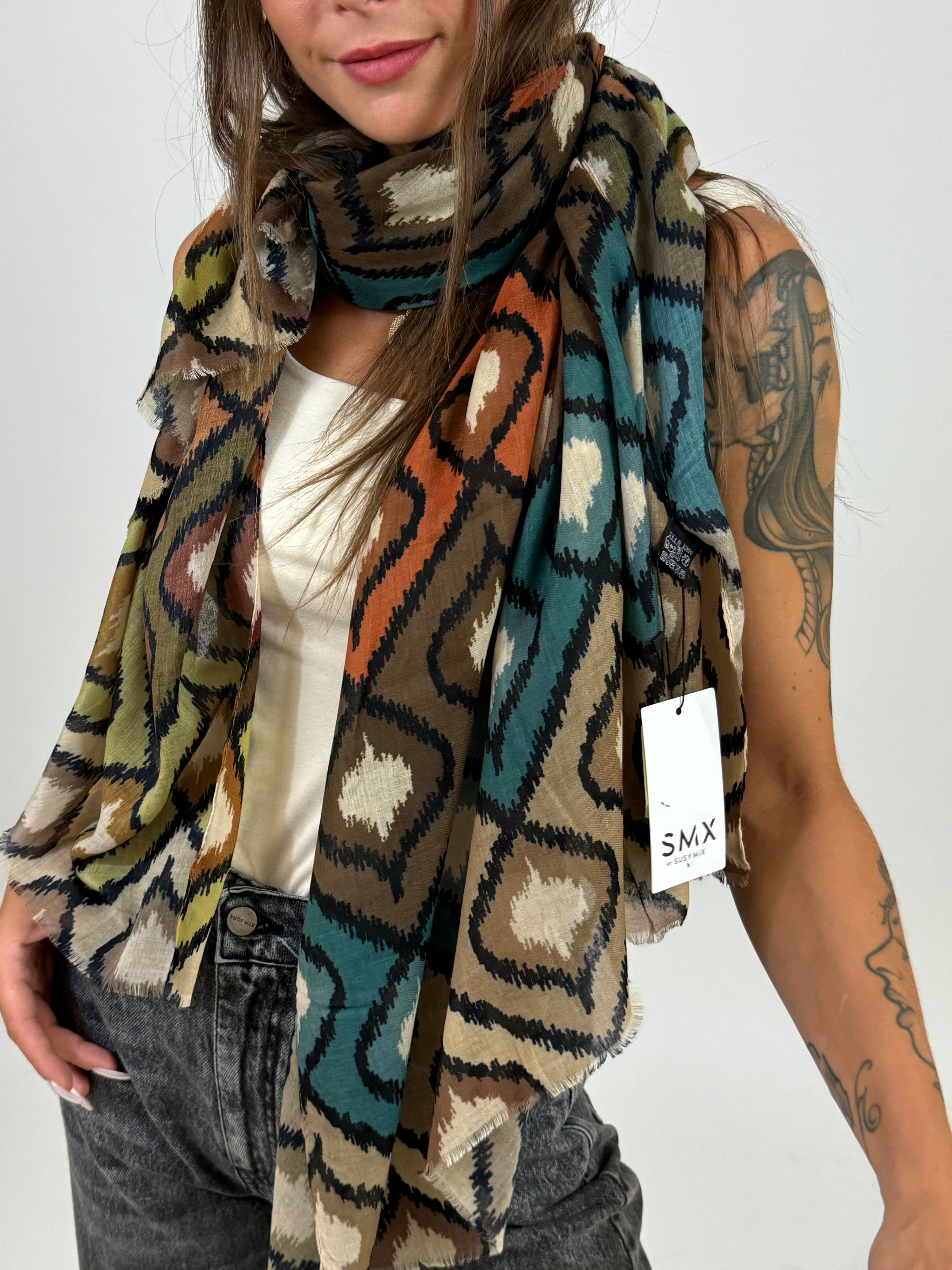 Sciarpa foulard in viscosa Susy Mix FANTASIA INCA