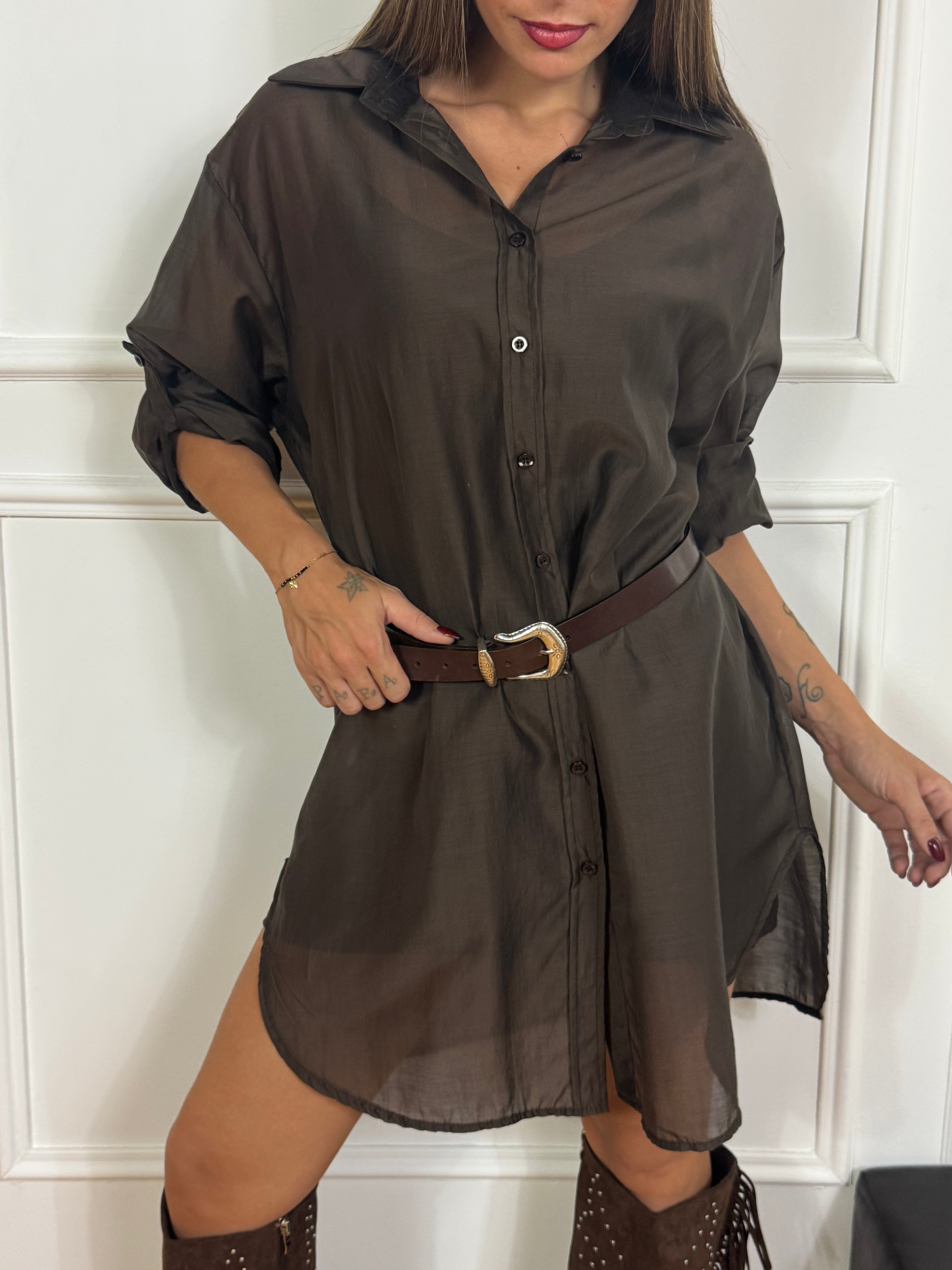 Maxi camicia / Abito Victoria ILMH testa di moro