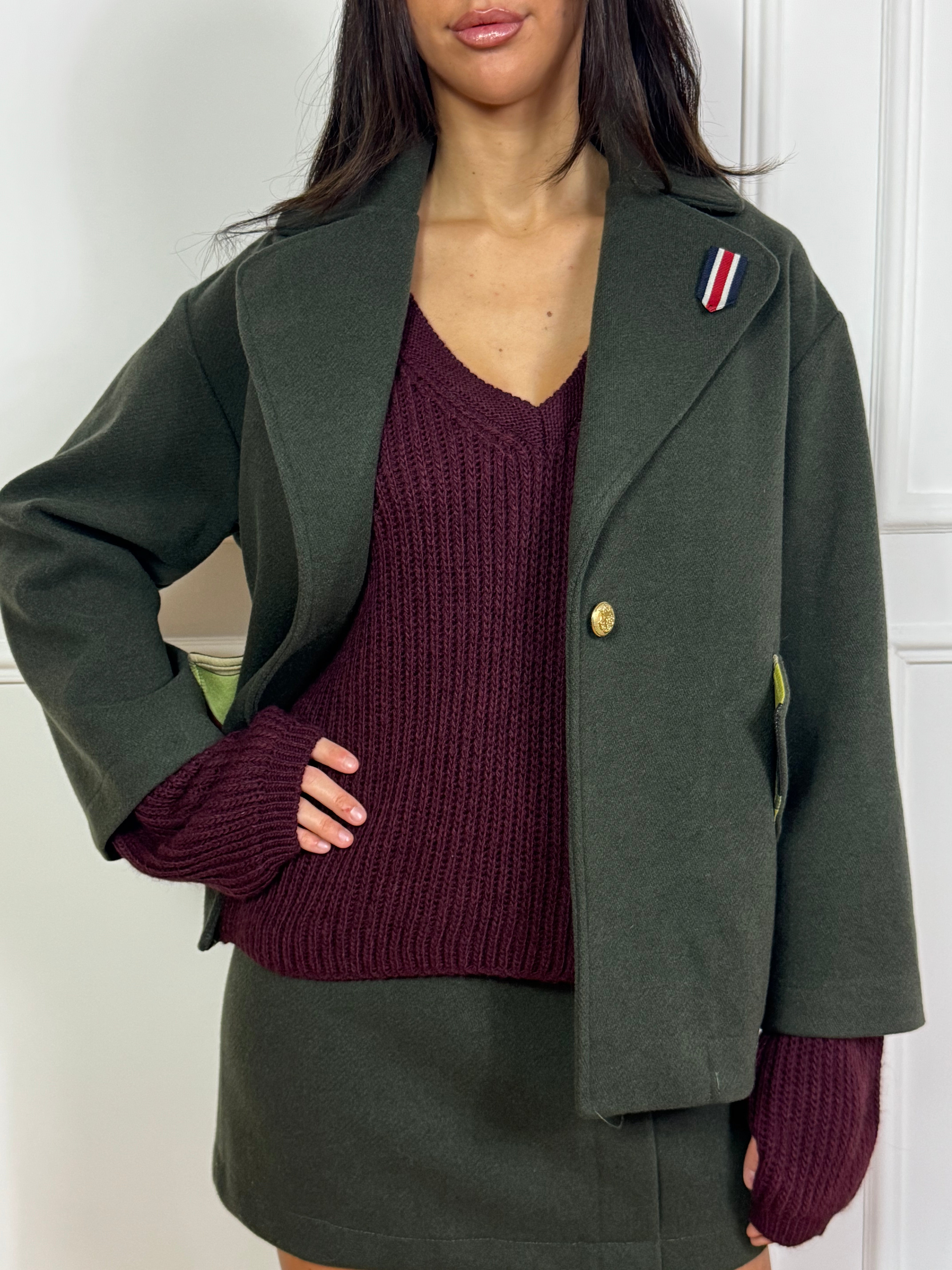 Giacca in pannetto military Kikisix