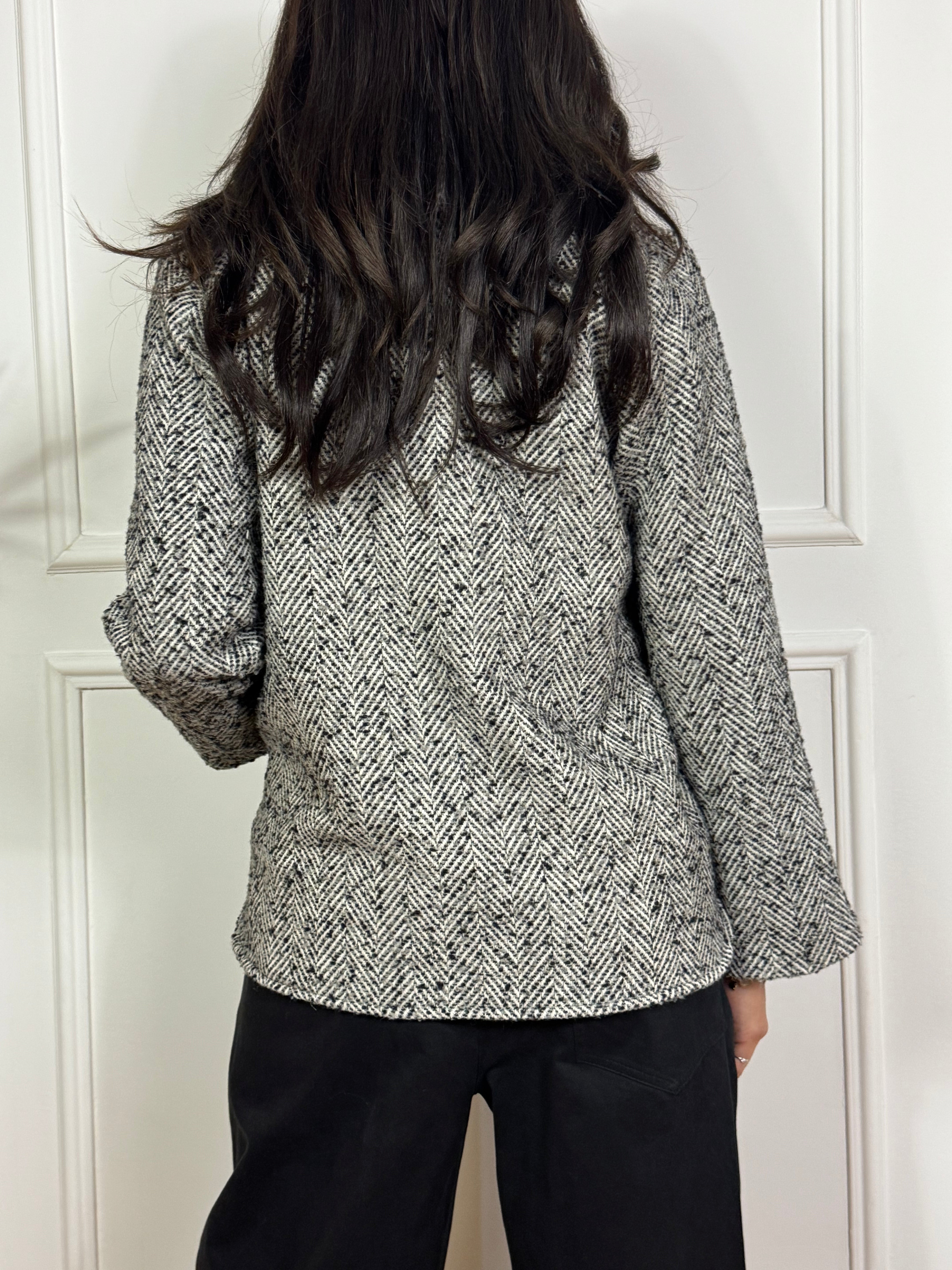 Cappotto corto caban Kikisix fantasia spinata collo cratere