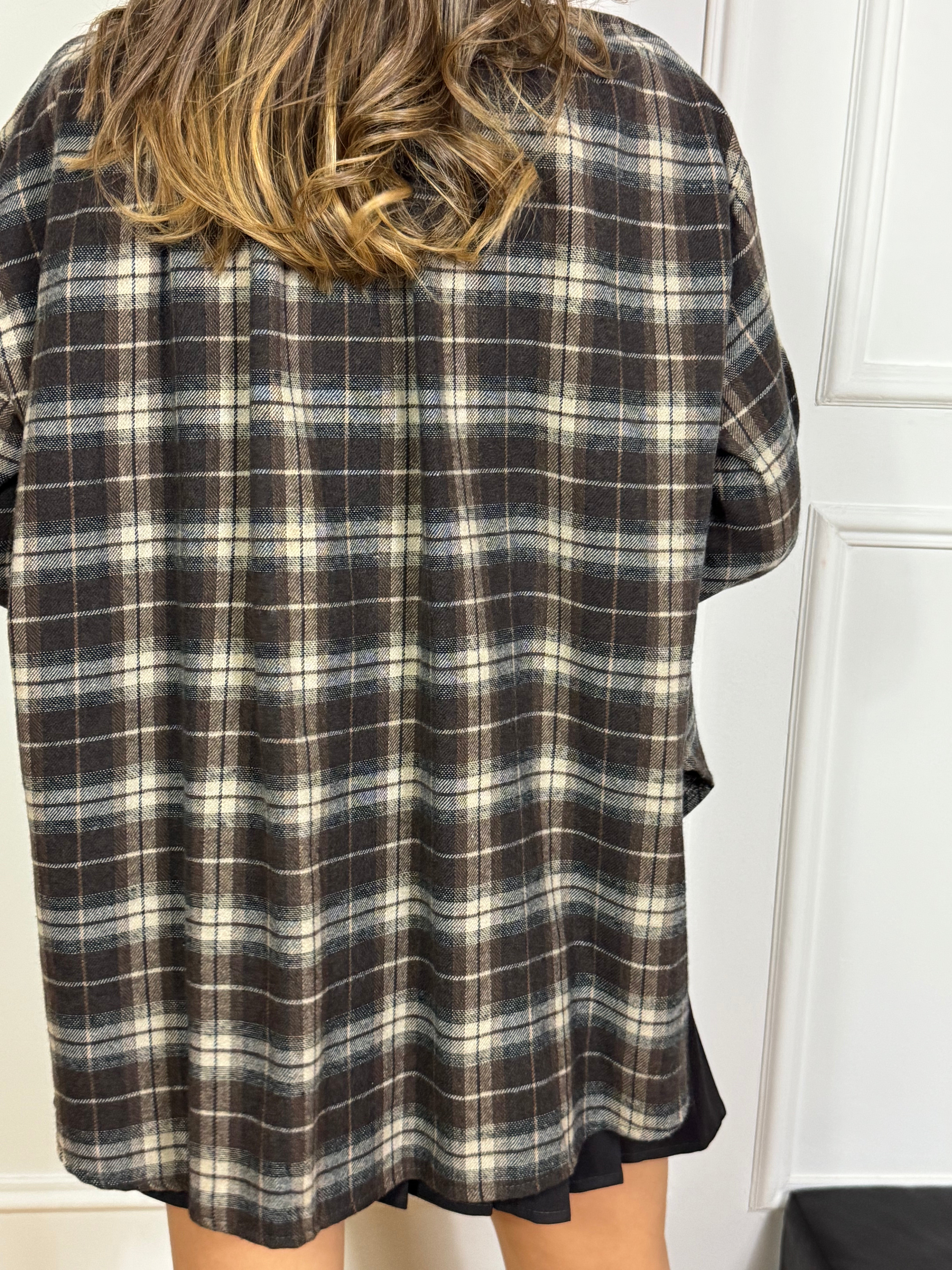 Camicia CASACCA oversize Victoria ILMH in flanella fantasia scozzese