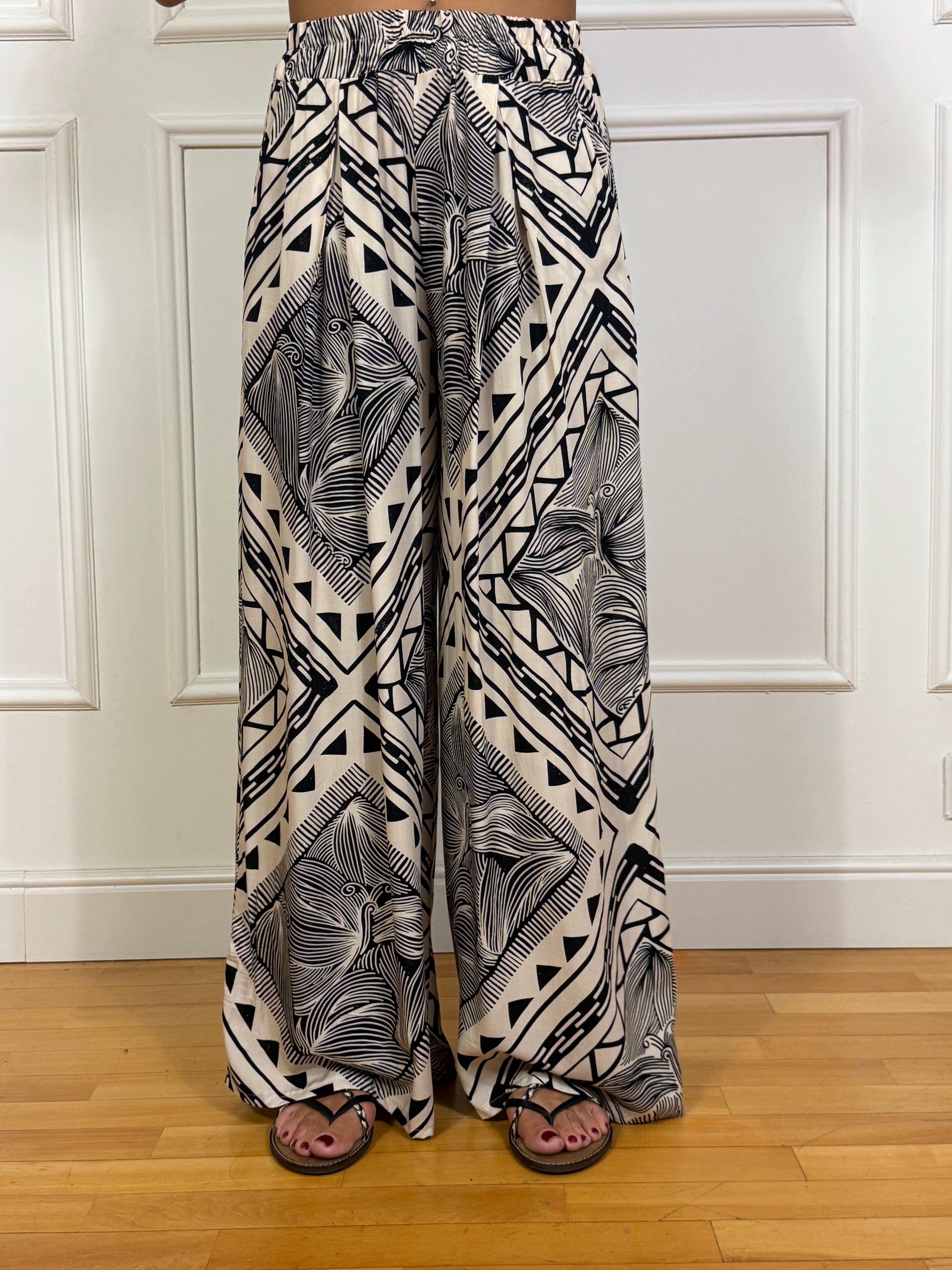 Pantalone ampio Kikisix fantasia geometrica TRIANGOLINI