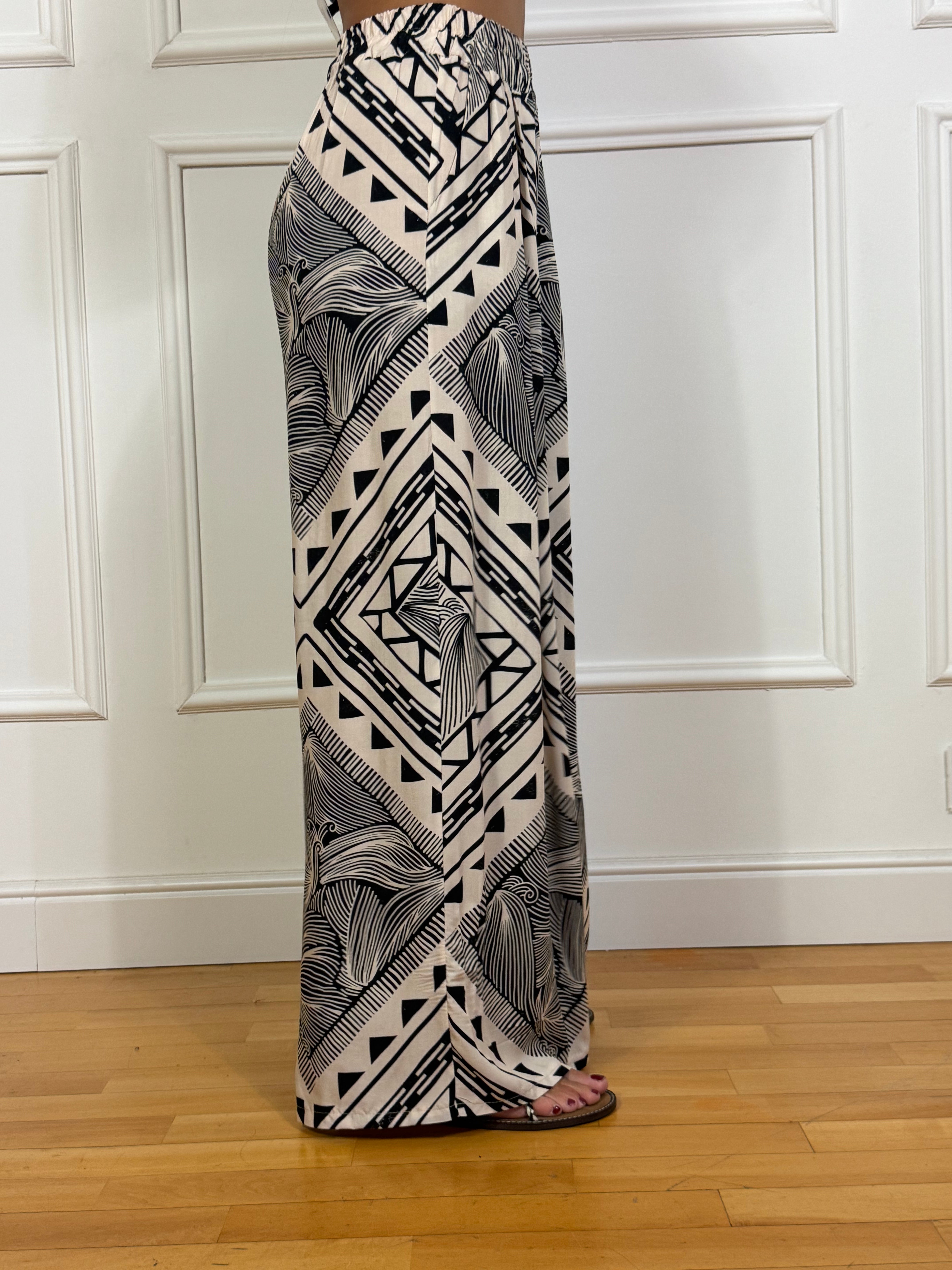 Pantalone ampio Kikisix fantasia geometrica TRIANGOLINI