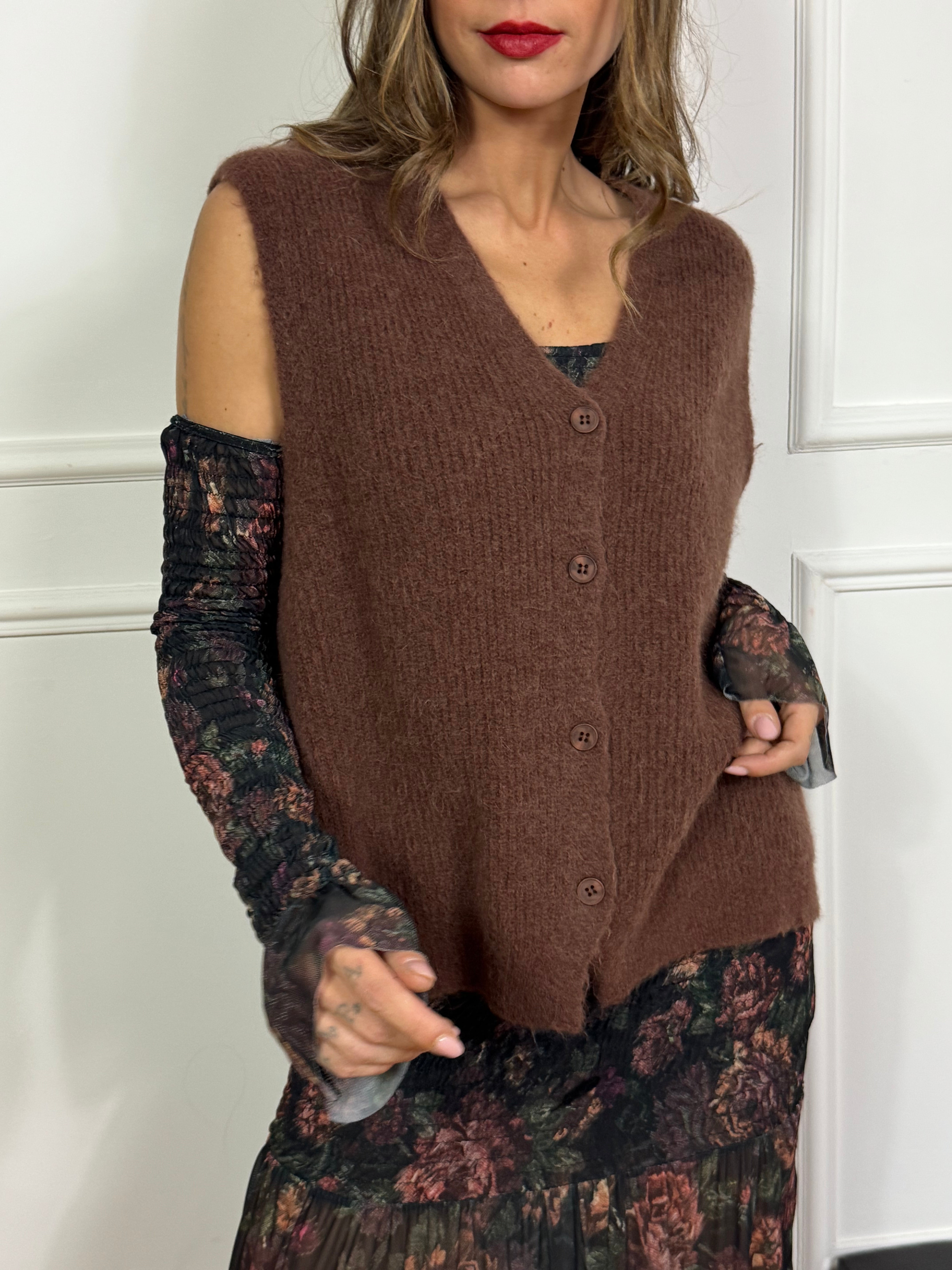 Gilet misto lana con bottoni Victoria ILMH OVER