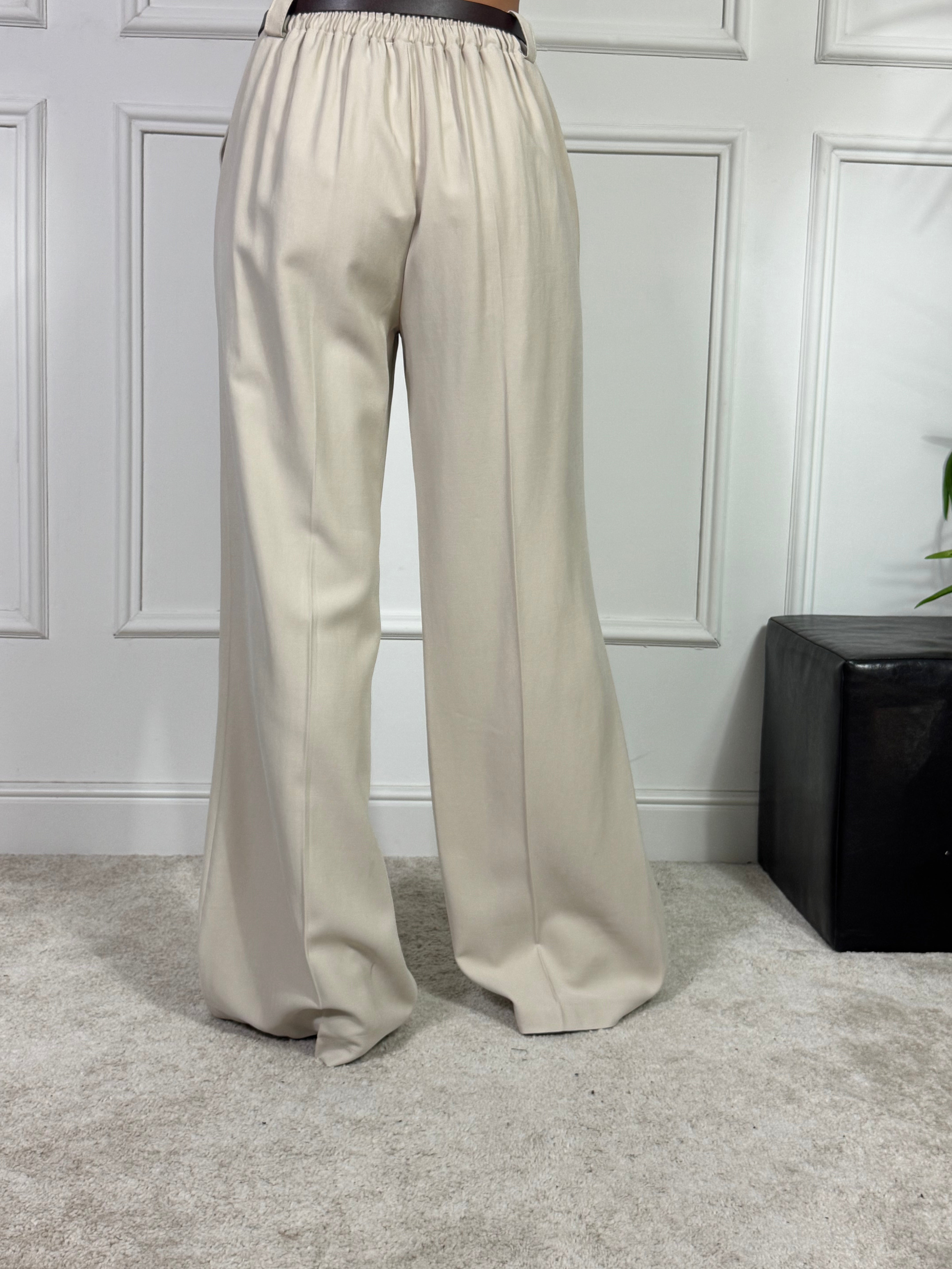 Pantalone ampio dritto MISTO VISCOSA Victoria ILMH con cintura liscia