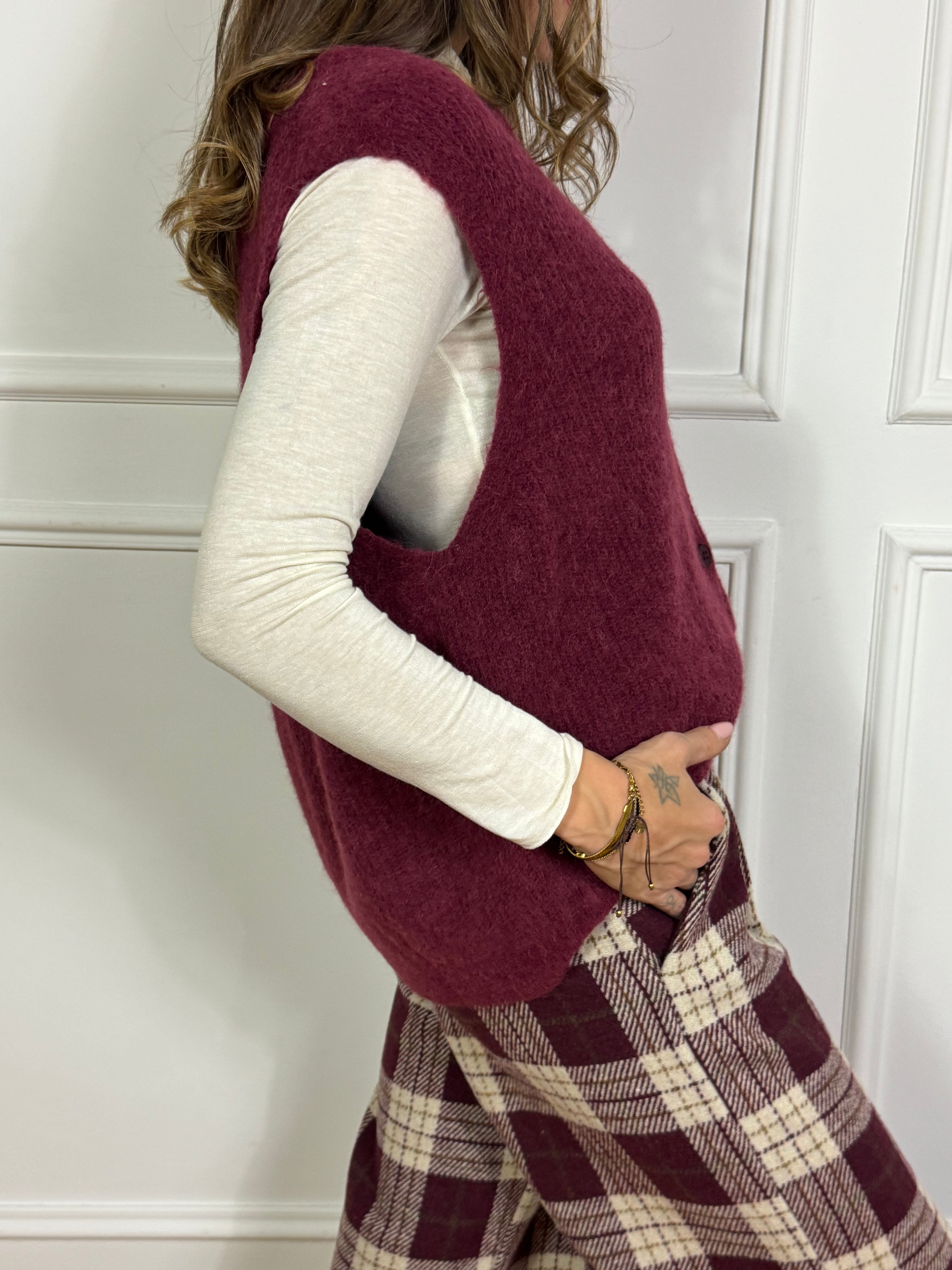 Gilet misto lana con bottoni Victoria ILMH OVER