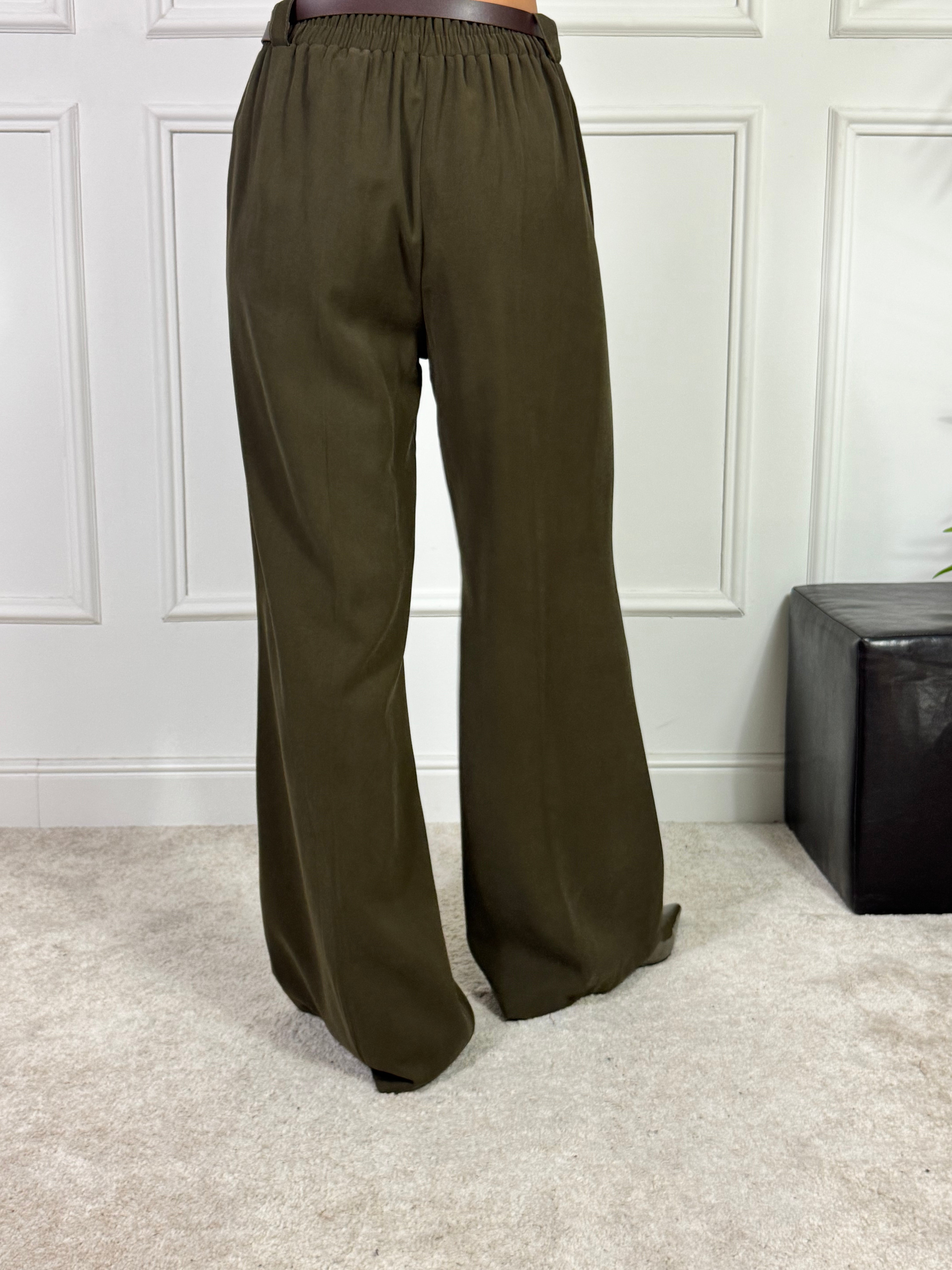 Pantalone ampio dritto MISTO VISCOSA Victoria ILMH con cintura liscia