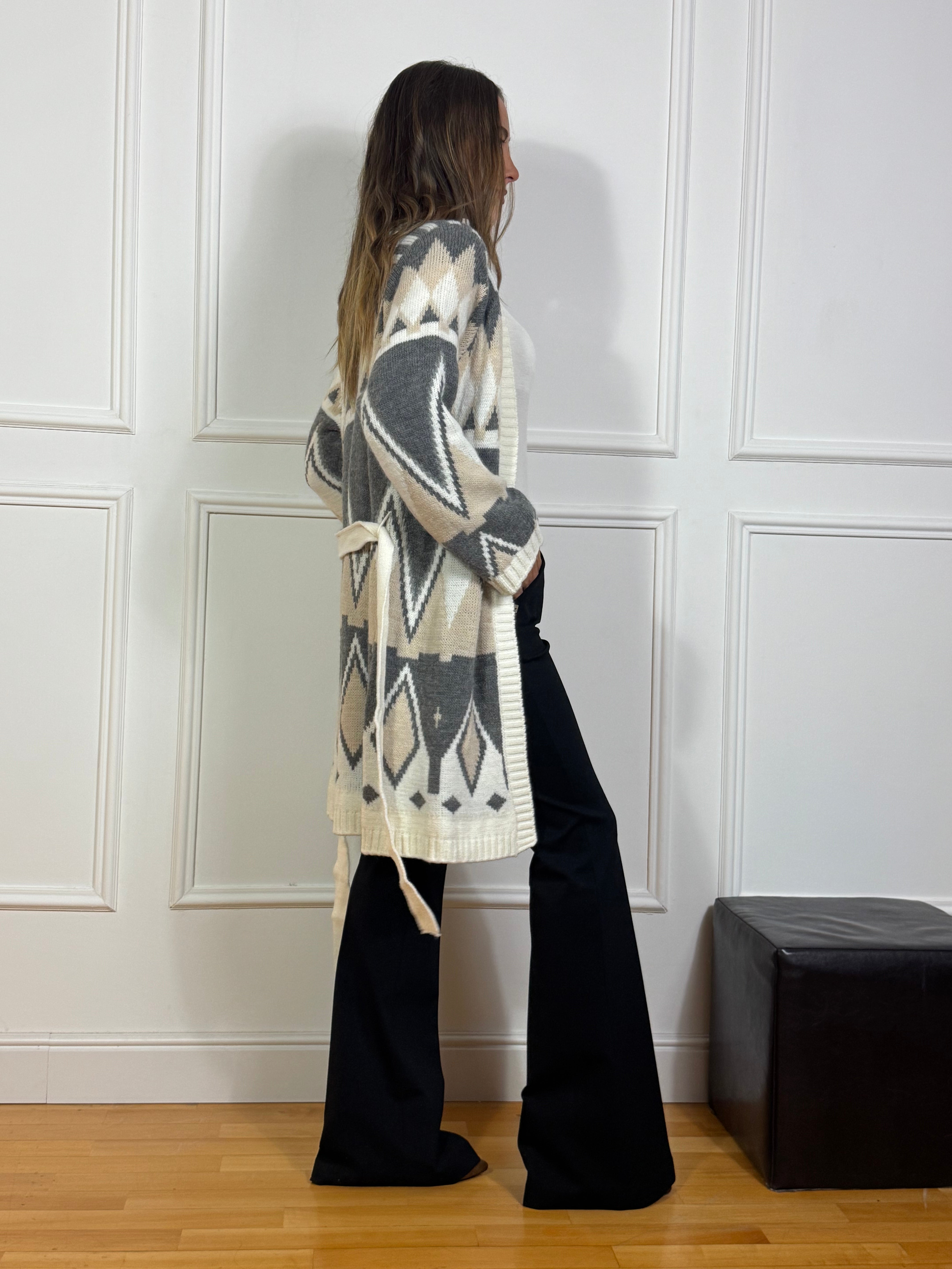 Cardigan capospalla con fusciacca The Loom Archive fantasia etnica