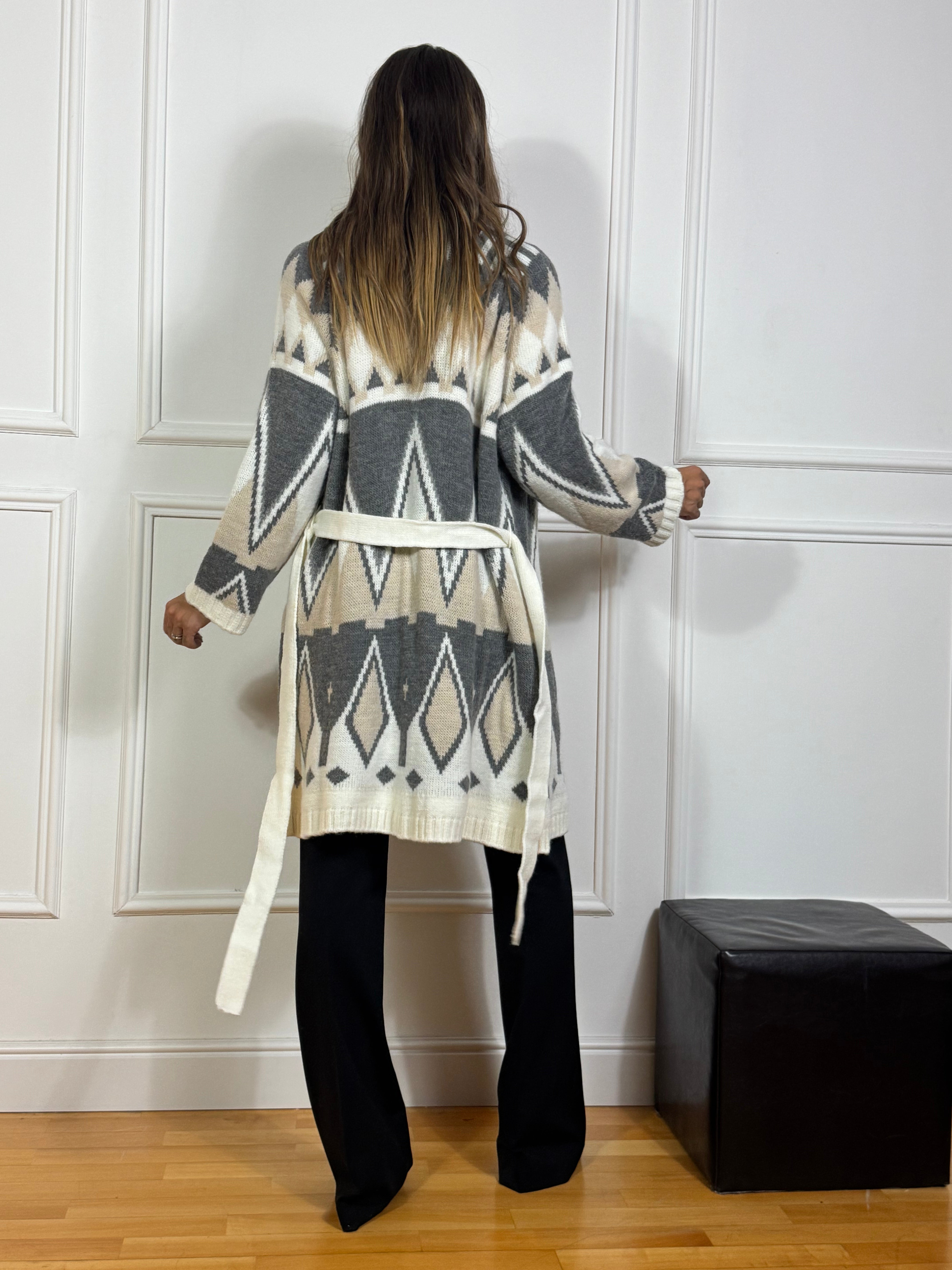 Cardigan capospalla con fusciacca The Loom Archive fantasia etnica