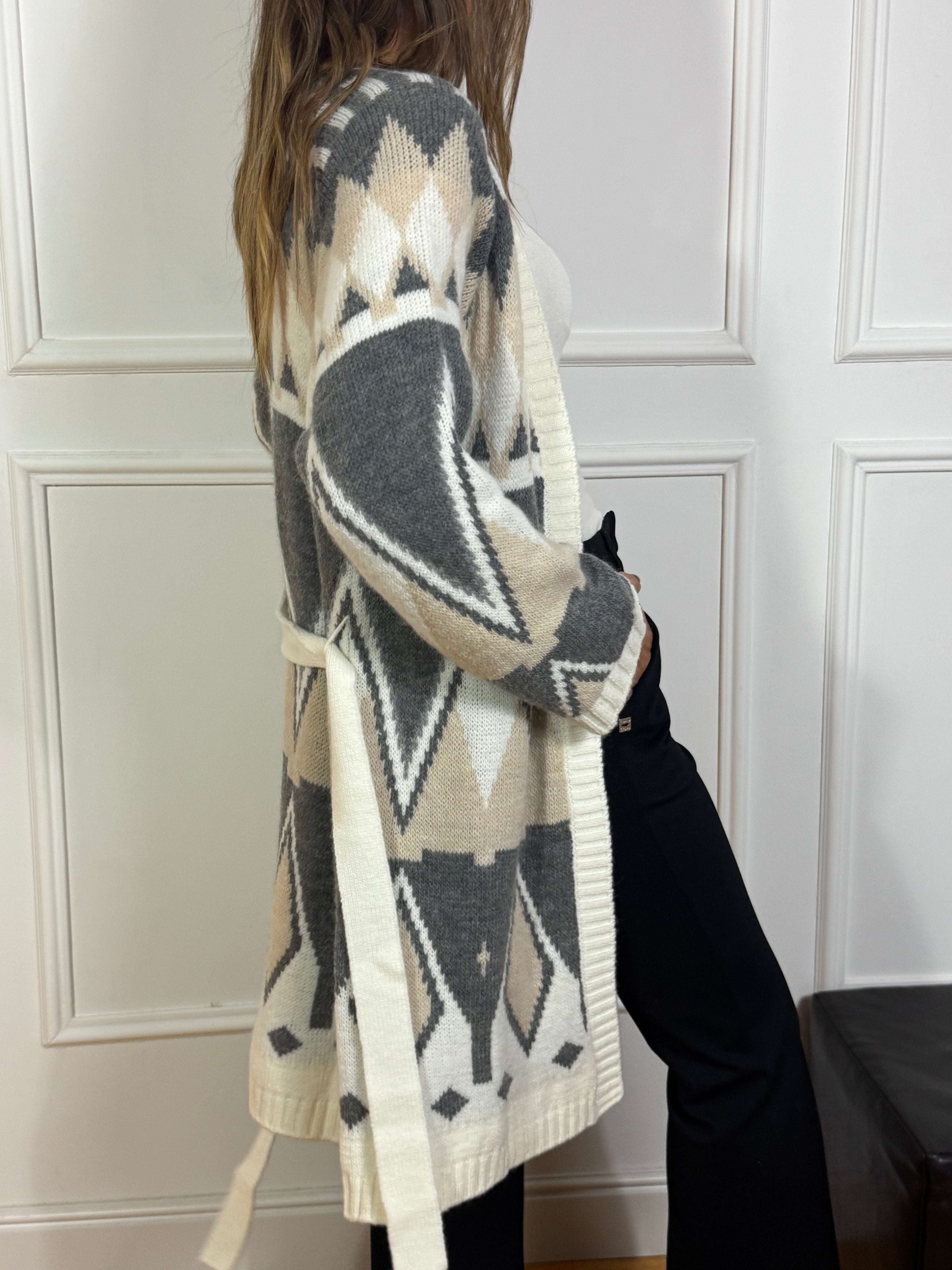 Cardigan capospalla con fusciacca The Loom Archive fantasia etnica