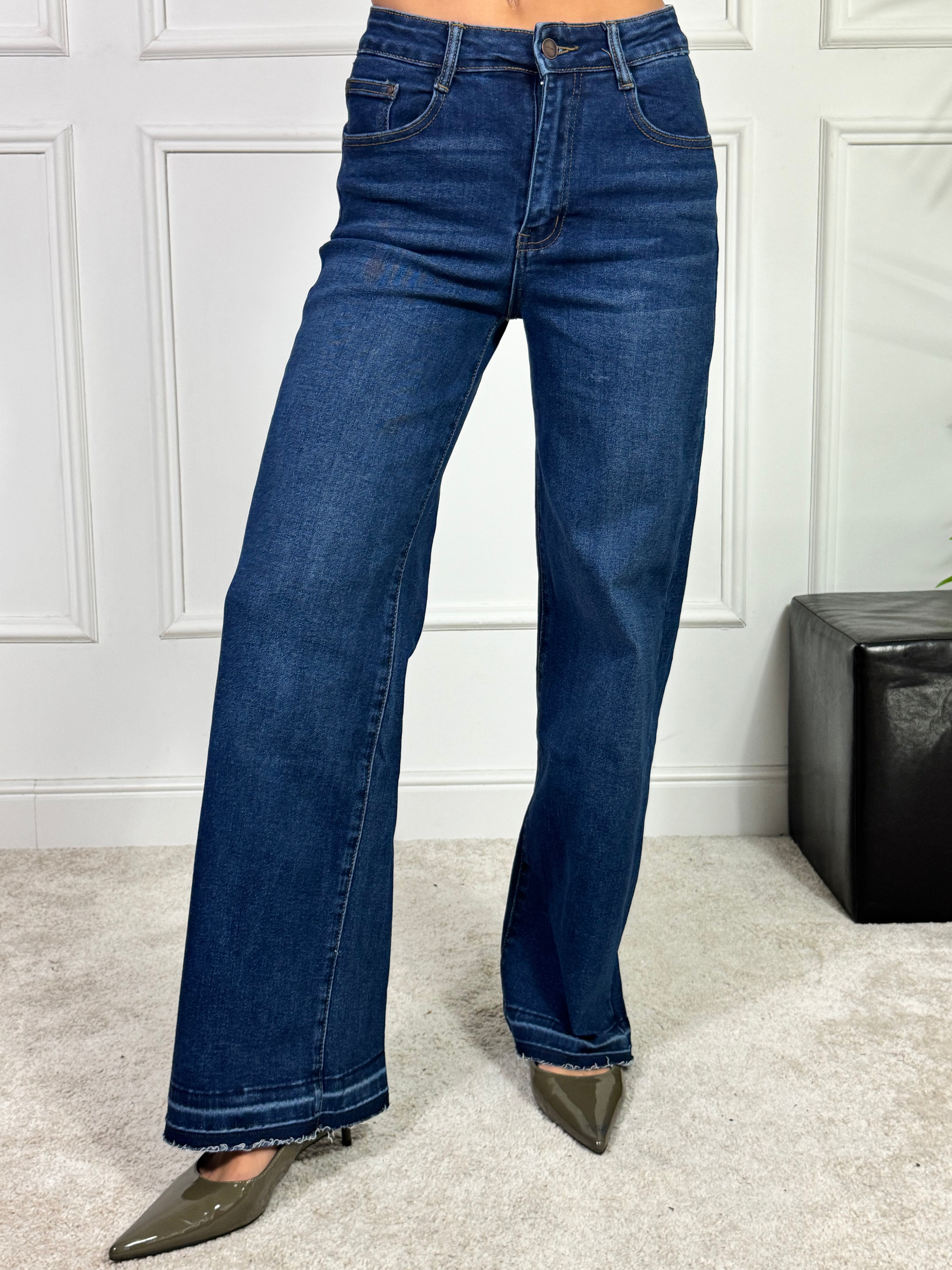 Jeans Kikisix DRITTO TAGLIO VIVO ORLO - BLU MEDIO