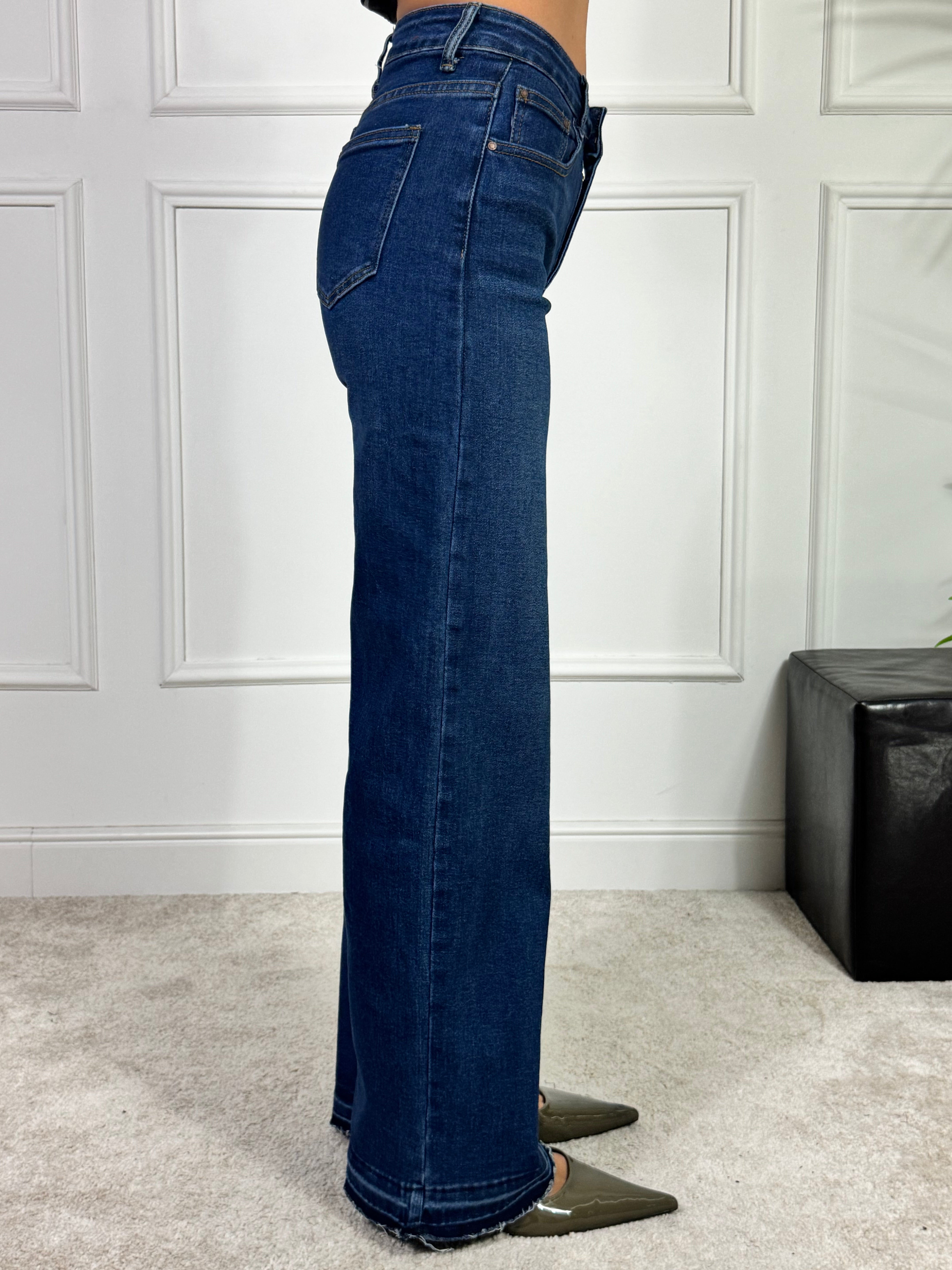 Jeans Kikisix DRITTO TAGLIO VIVO ORLO - BLU MEDIO