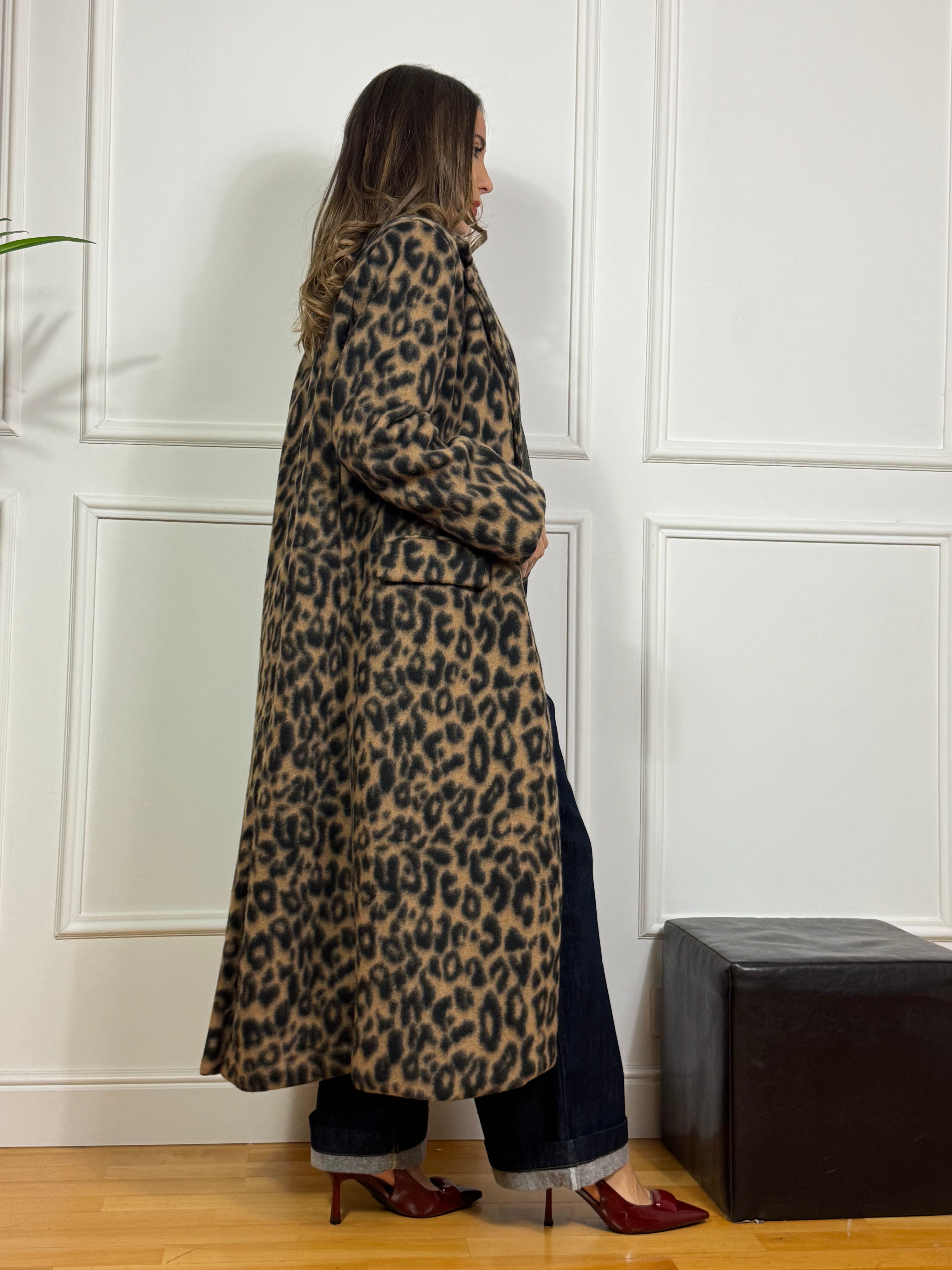 Cappotto OVER Victoria ILMH LEOPARDATO