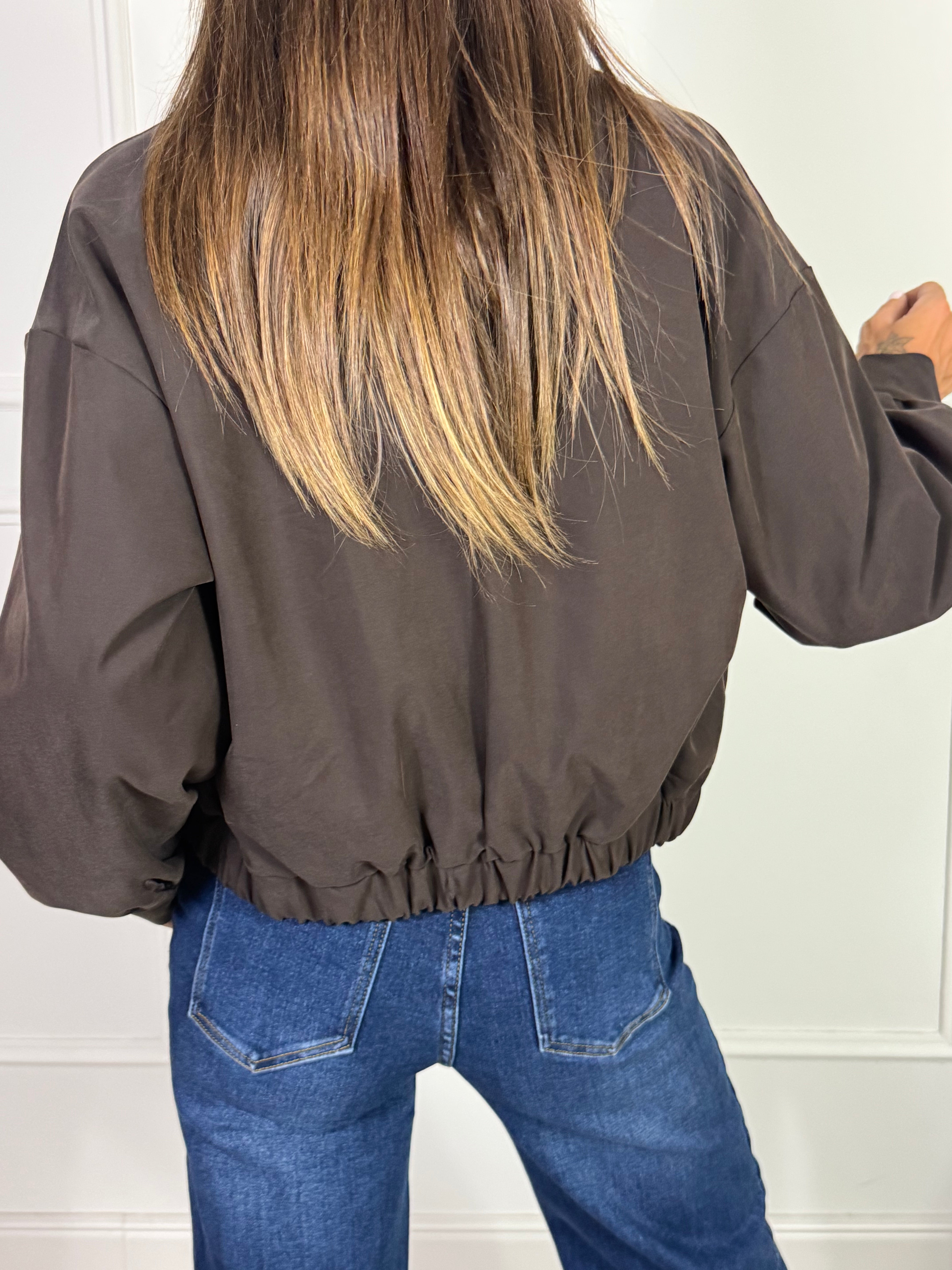 Giacca bomber Victoria ILMH aviatore colletto ecopelle