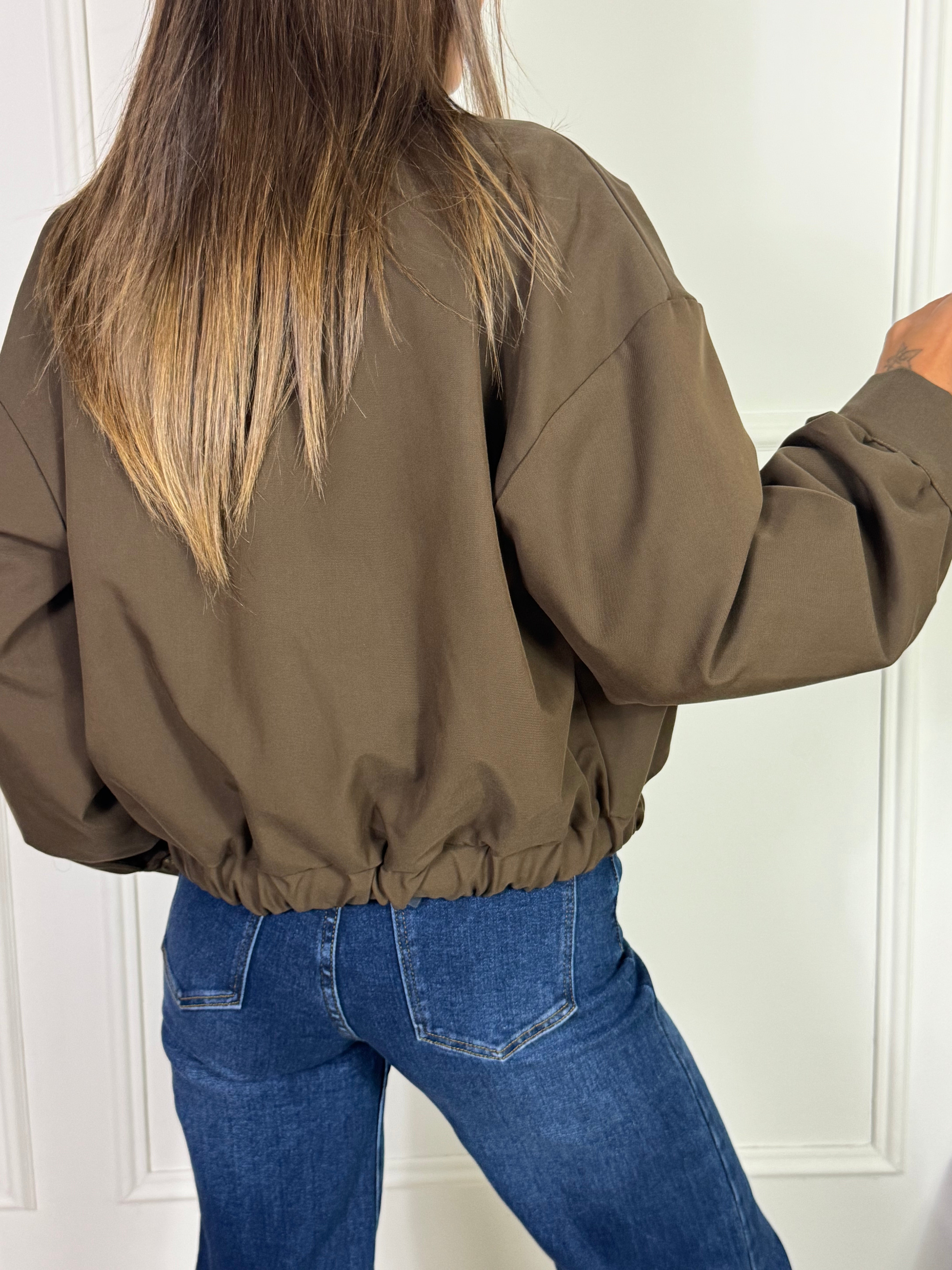 Giacca bomber Victoria ILMH aviatore colletto ecopelle