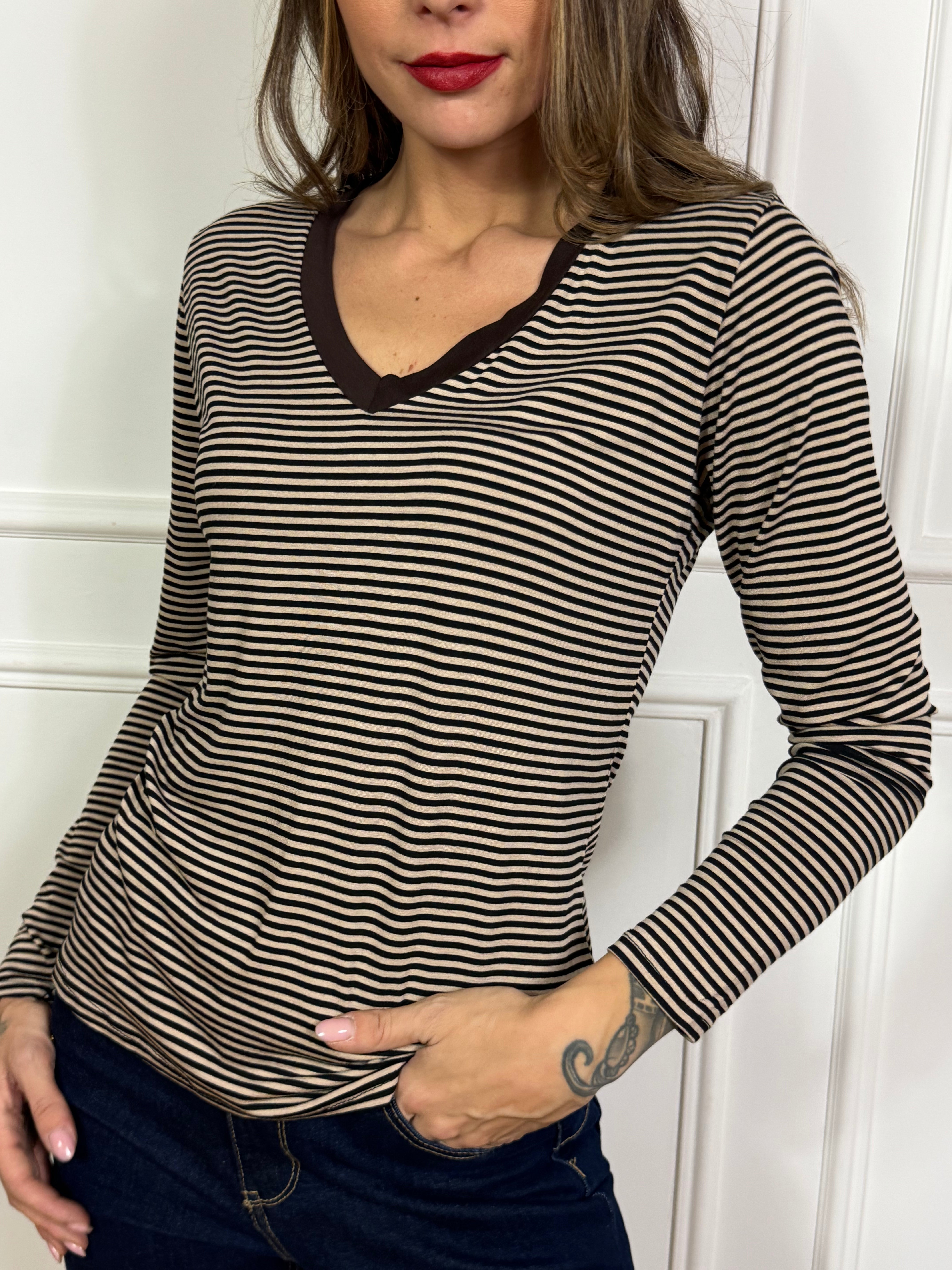 Maglia Victoria ILMH righine - scollo V