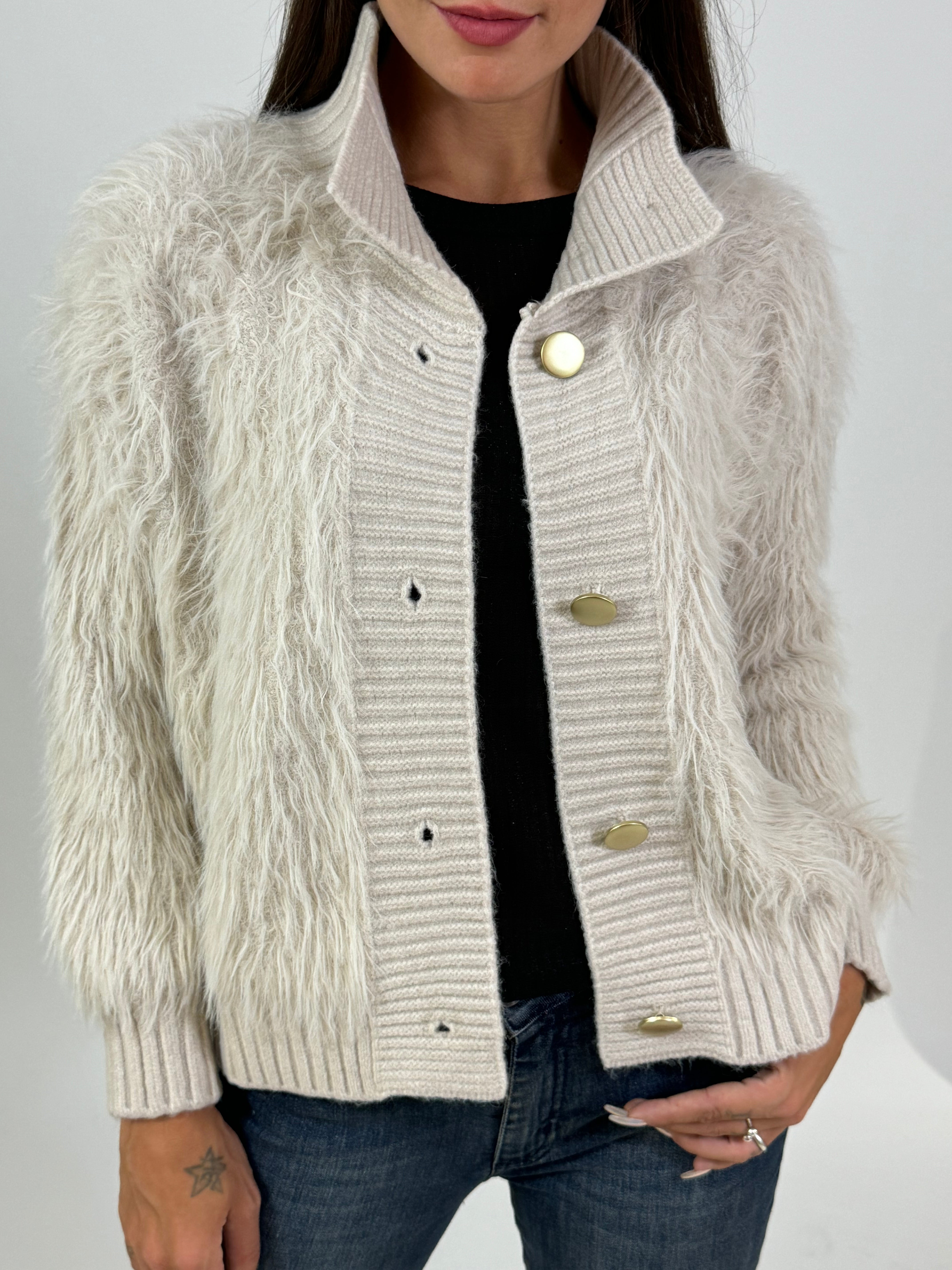 Cardigan con ecopelliccia Susy Mix