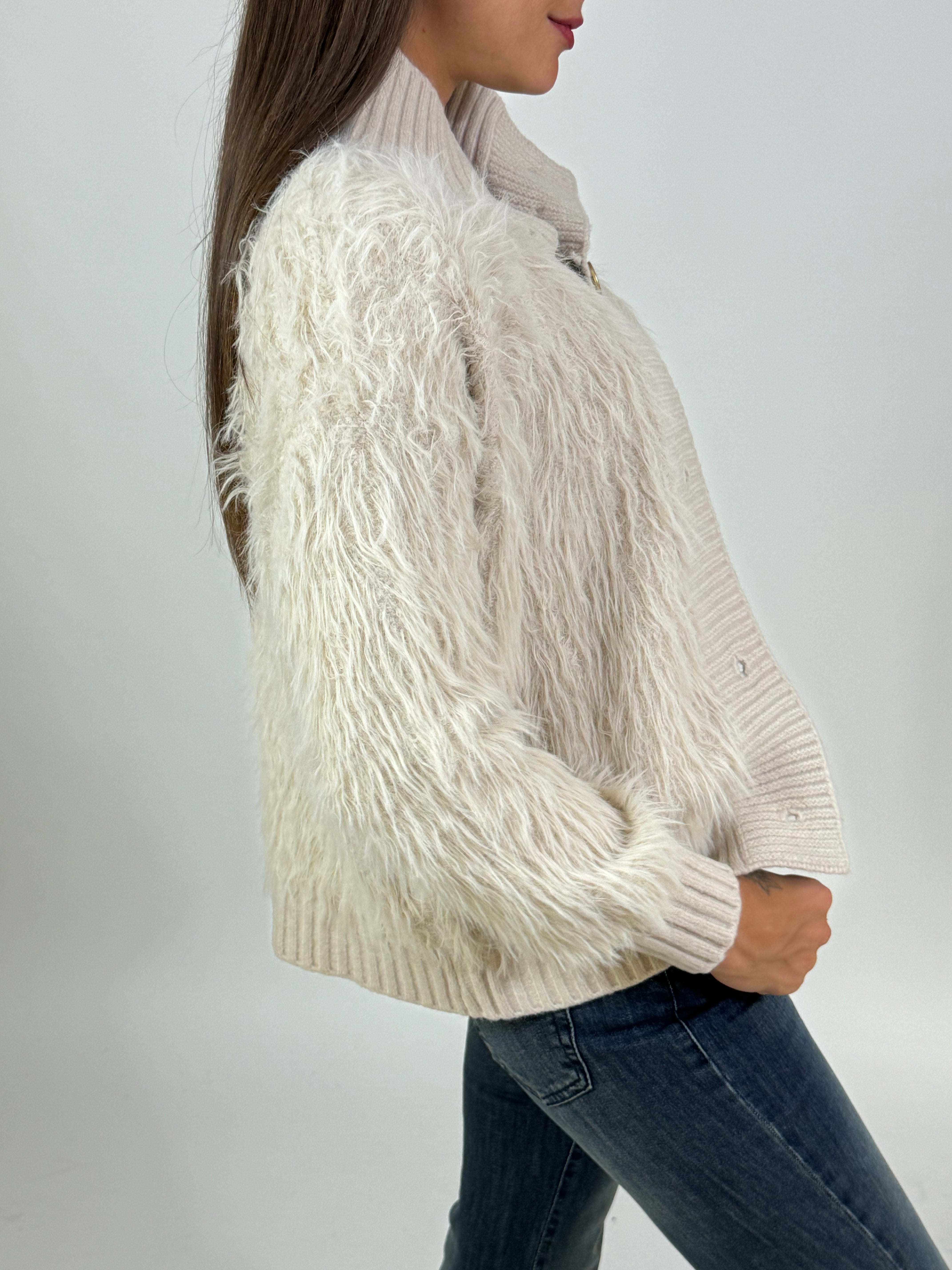 Cardigan con ecopelliccia Susy Mix