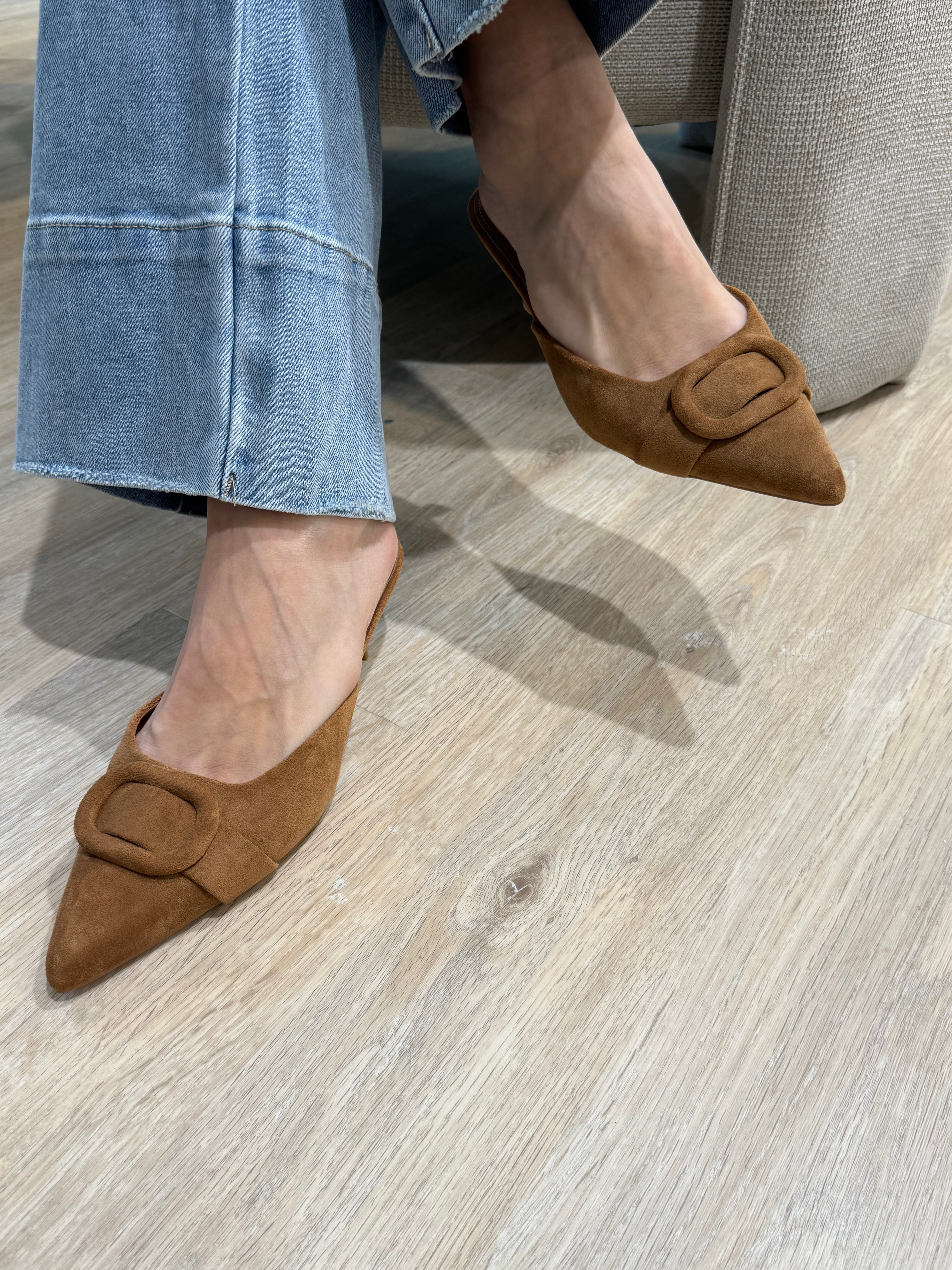 Scarpa  SABOT in ecopelle effetto scamosciato