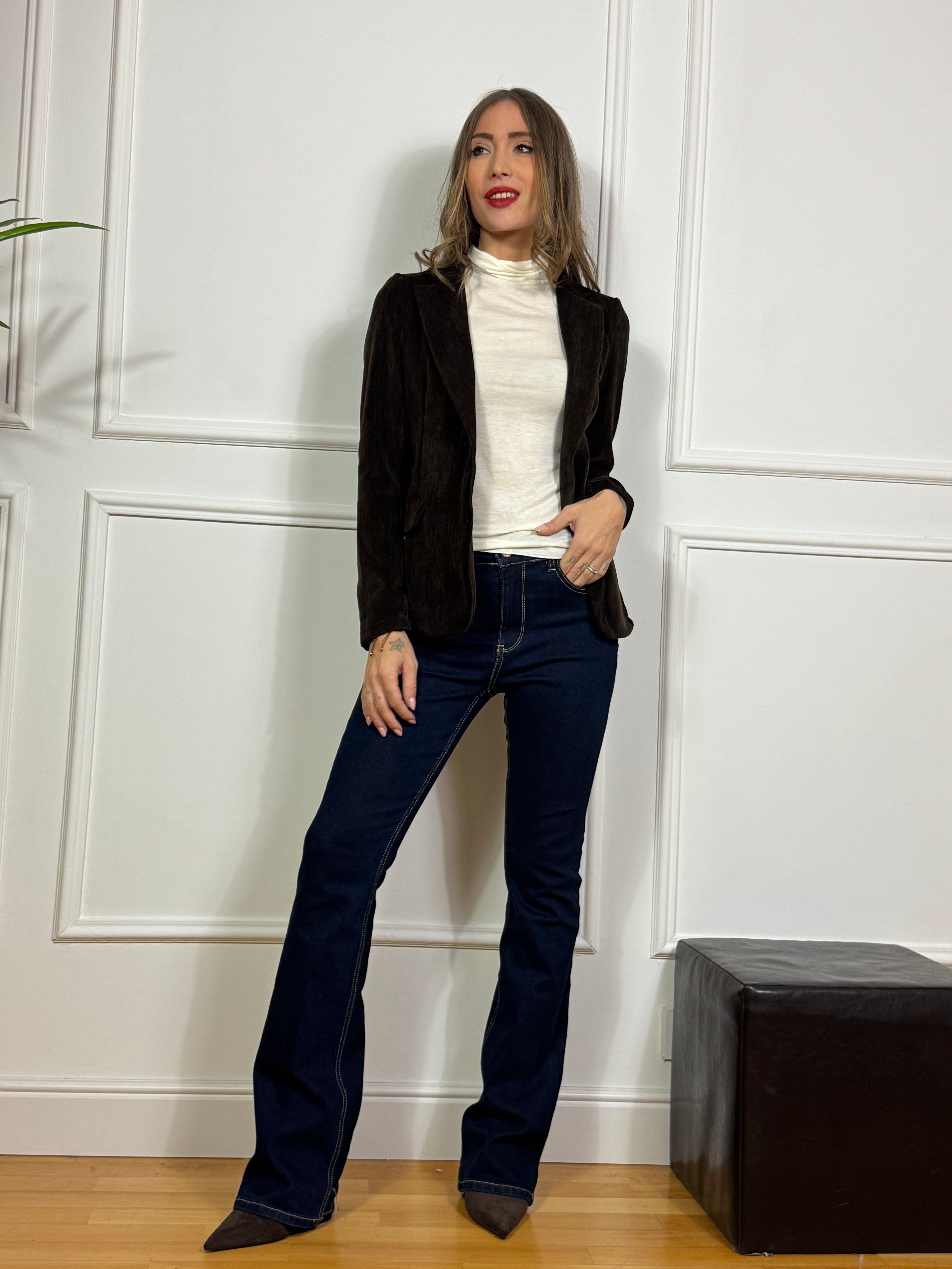 Giacca blazer monopetto Victoria ILMH in VELLUTO