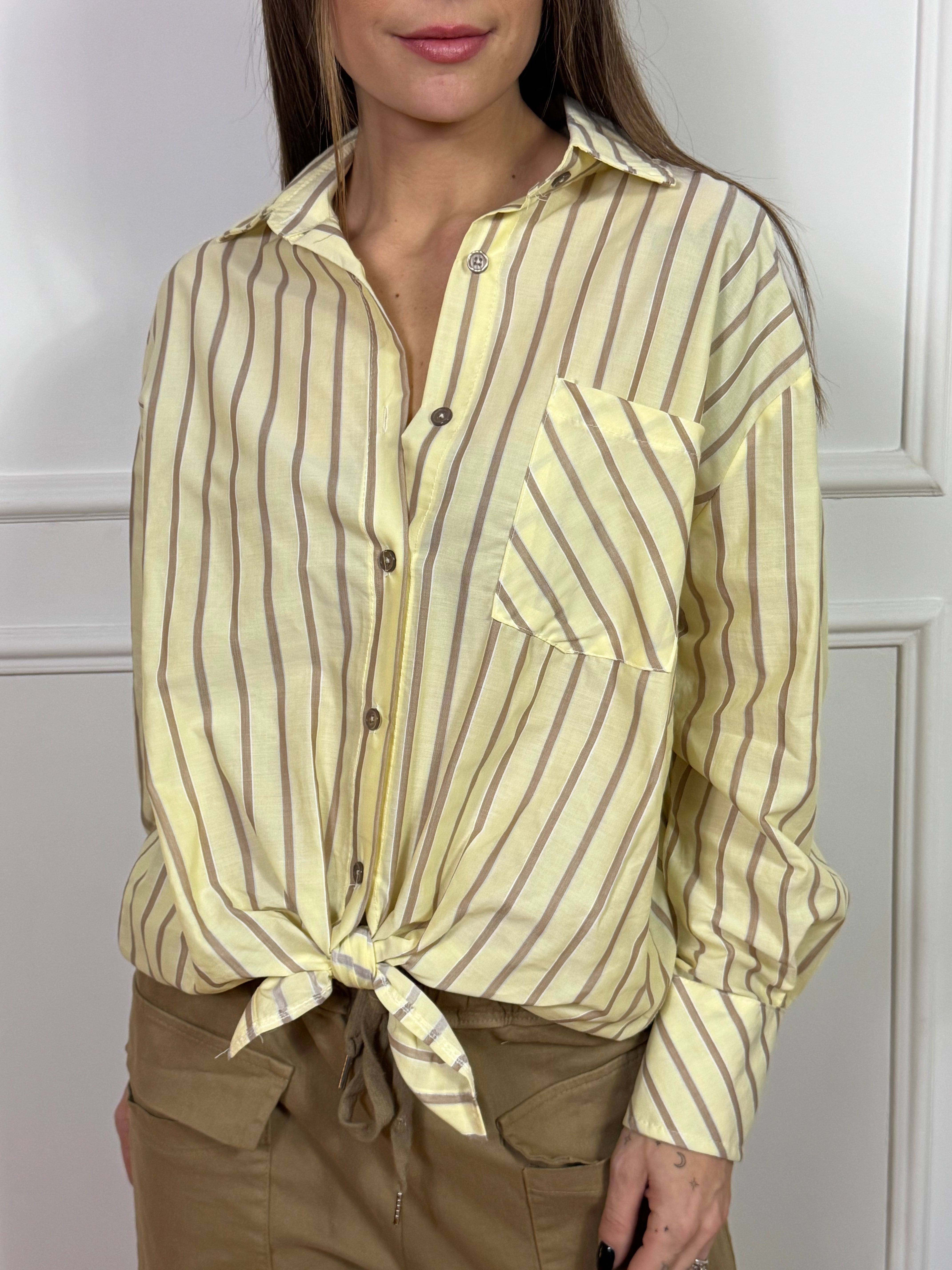 Camicia  rigata con pizzo VICTORIA  ILMH