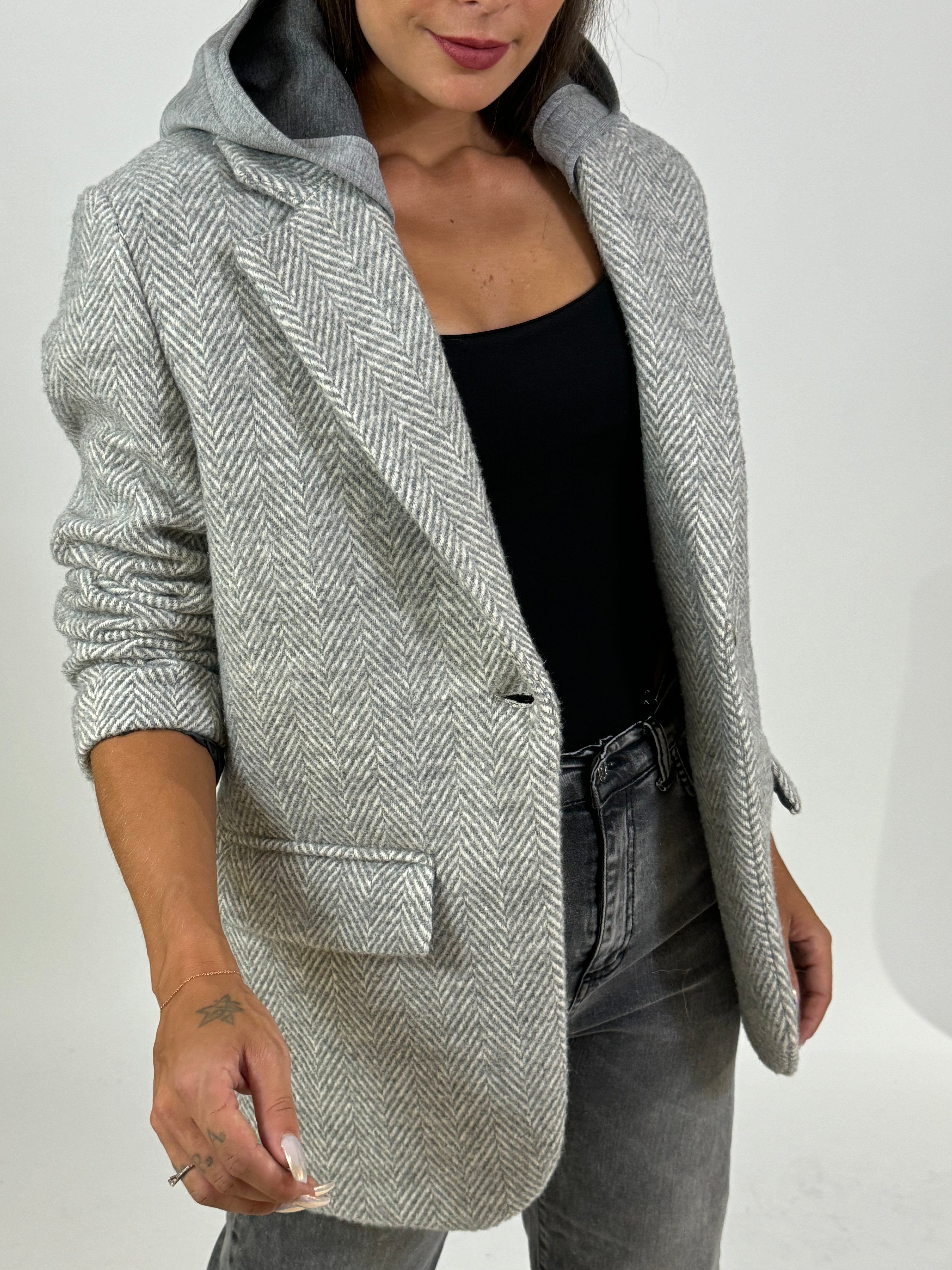 Giacca blazer / Cappottino Have One spinato con cappuccio in neoprene