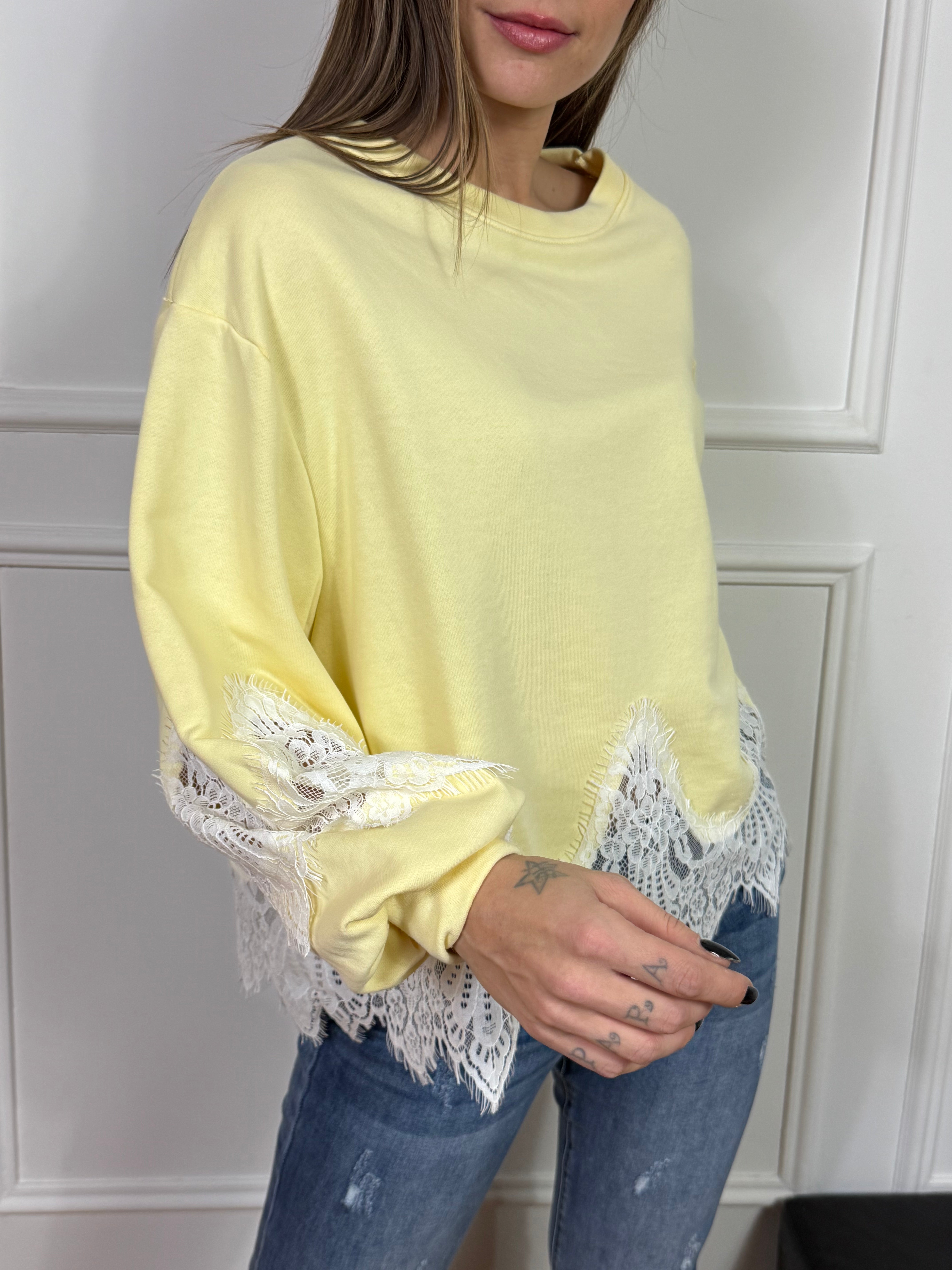 Felpa con pizzo VICTORIA  ILMH