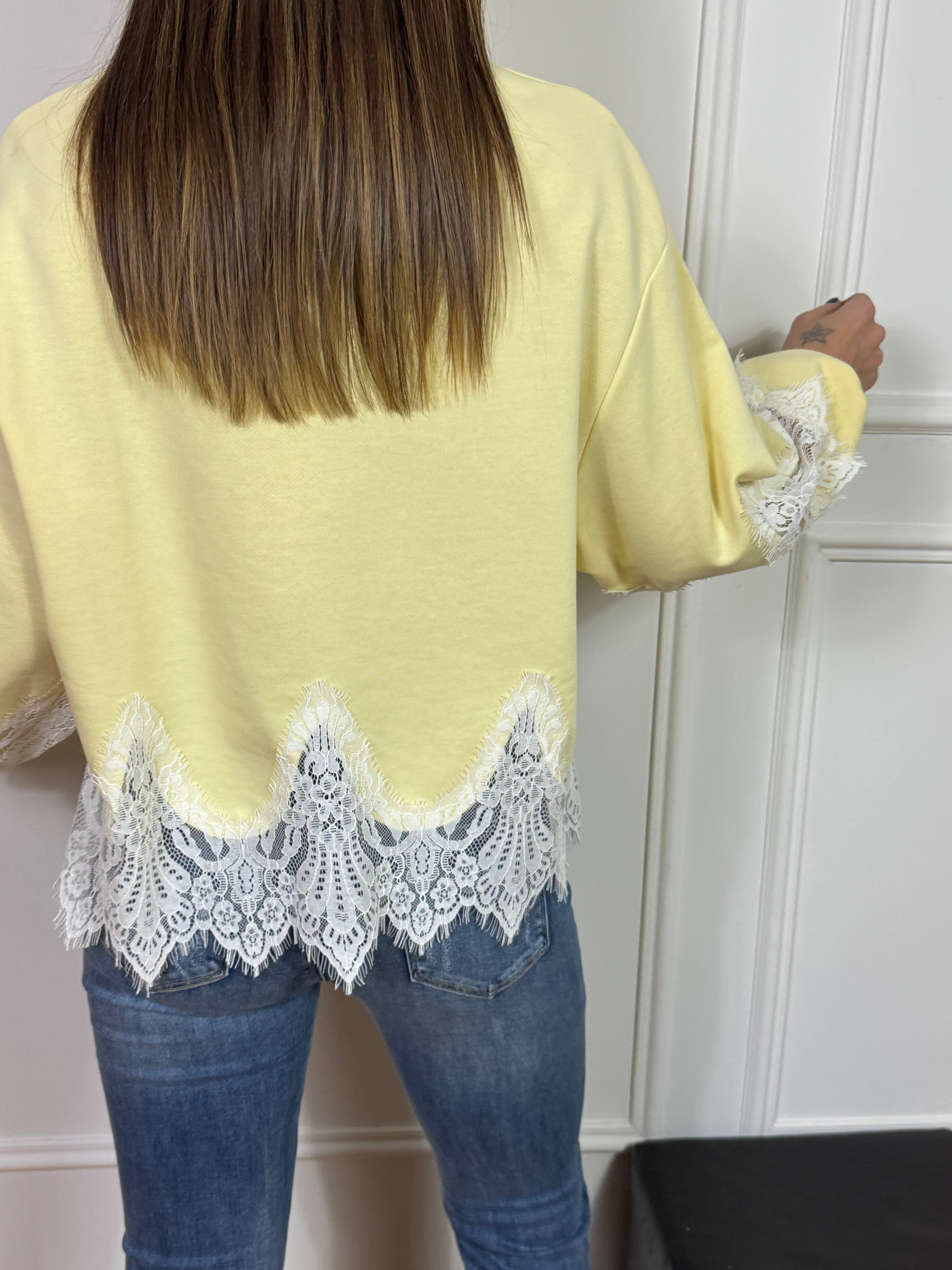 Felpa con pizzo VICTORIA  ILMH