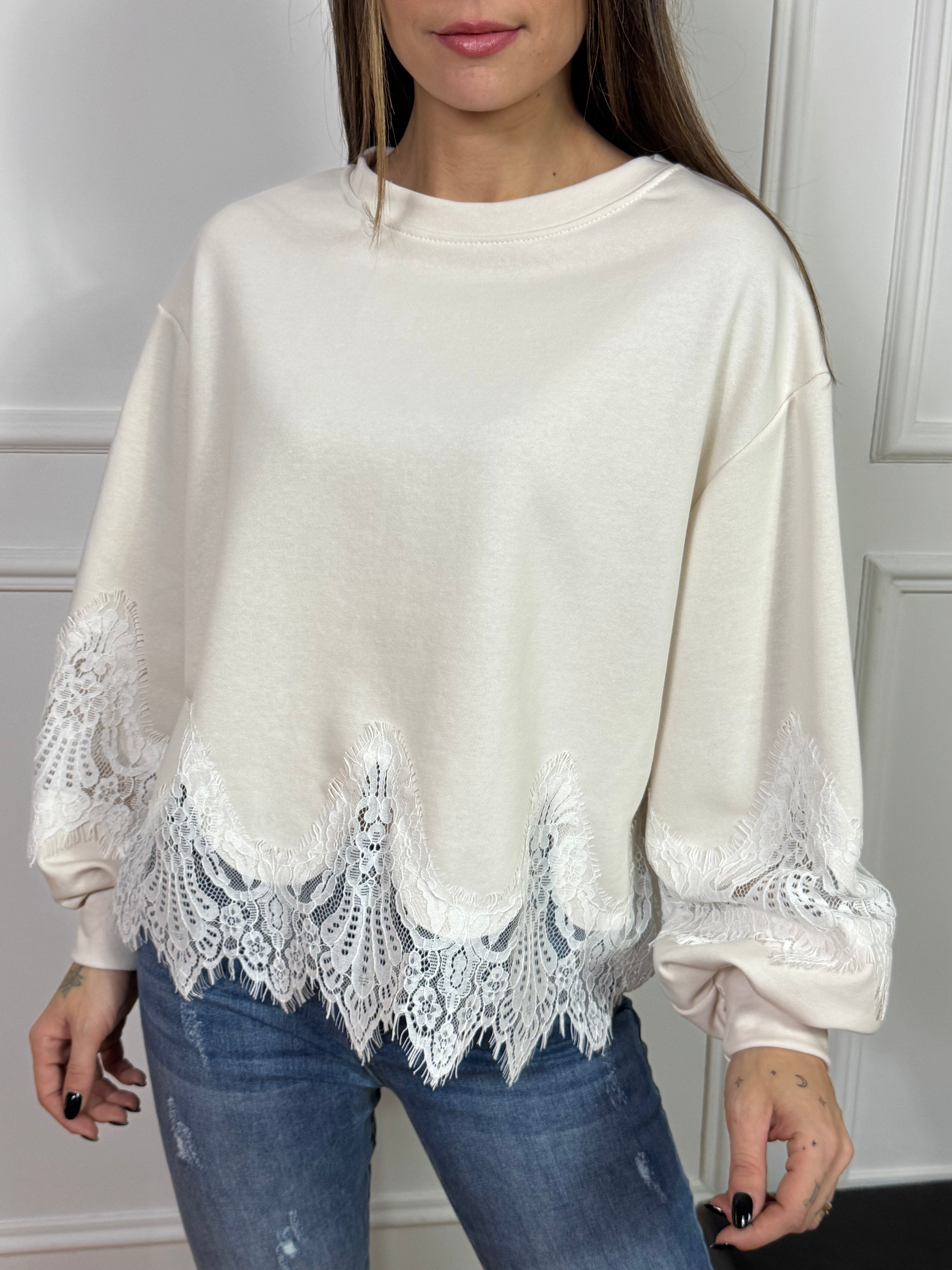 Felpa con pizzo VICTORIA  ILMH