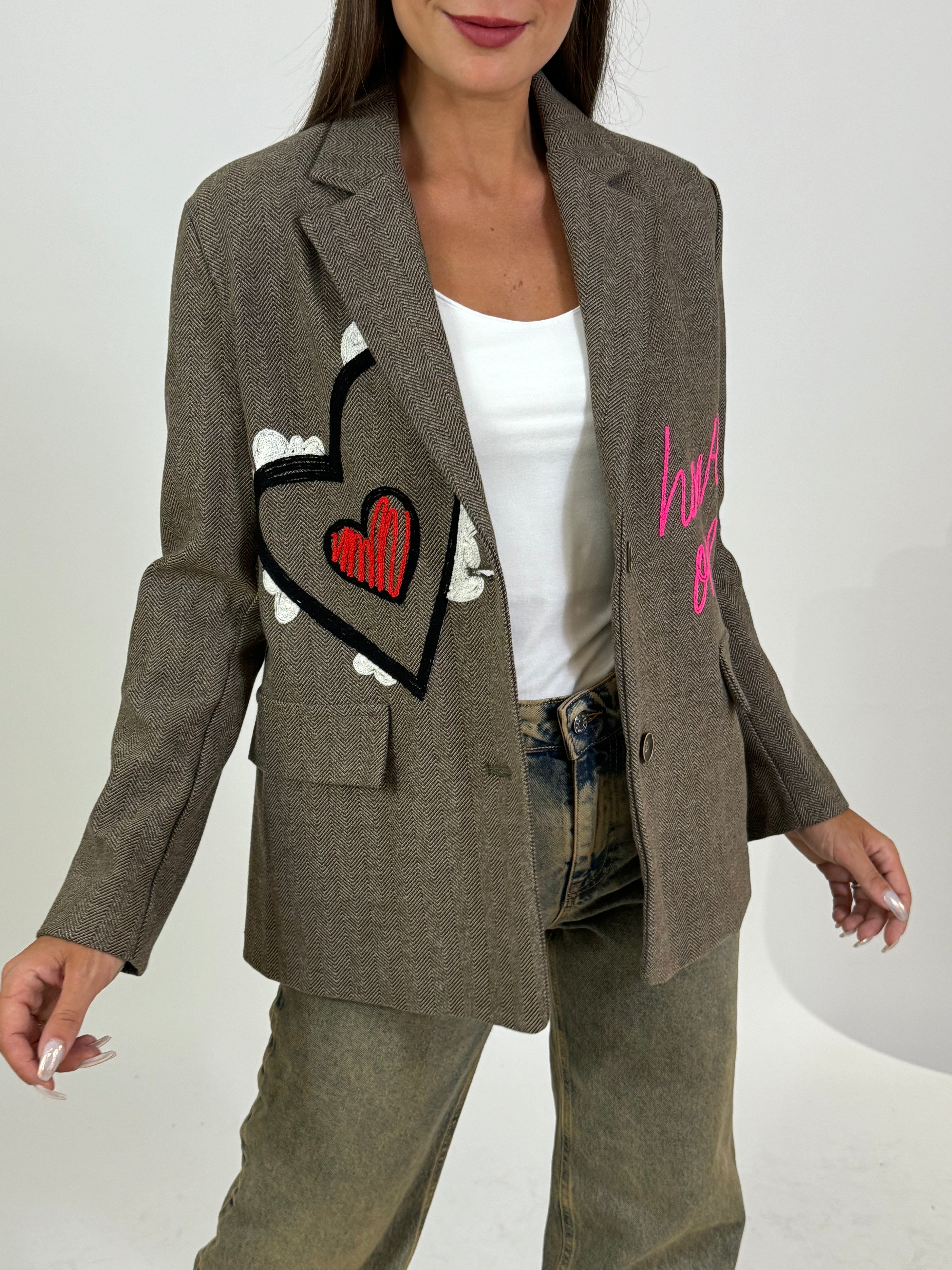 Giacca blazer Have One spinata con ricami