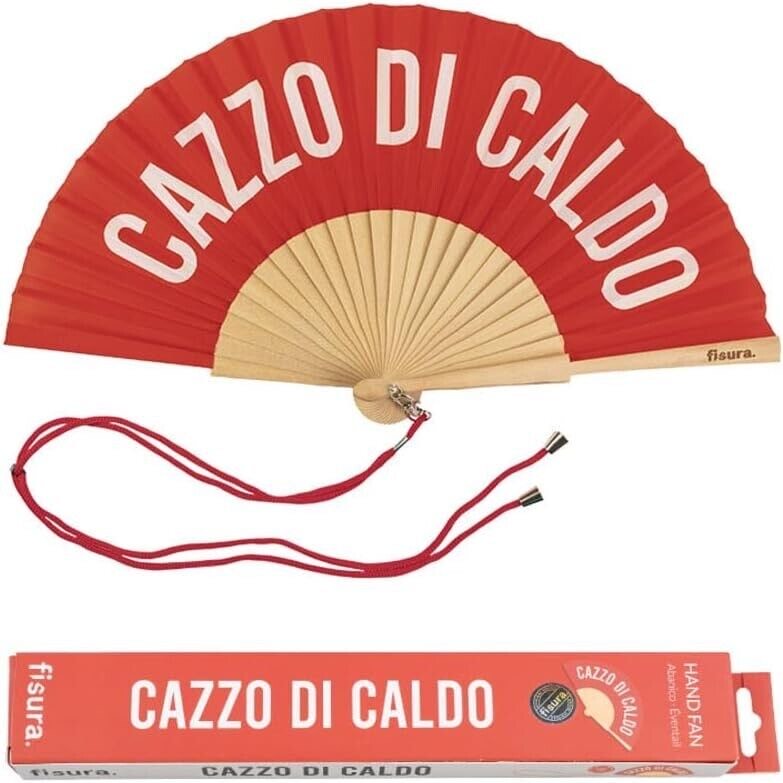 Ventaglio in legno "CAZZO DI CALDO"