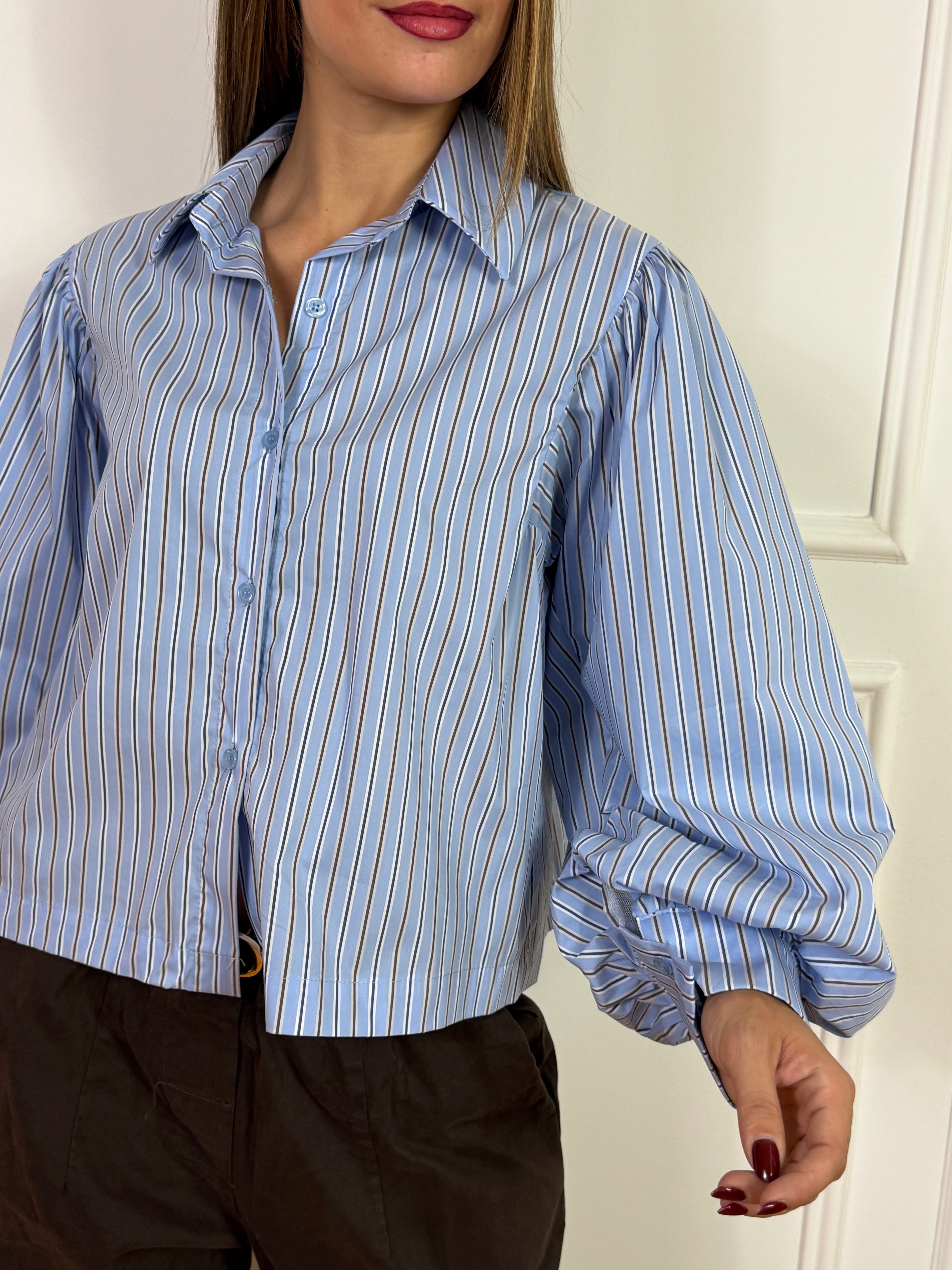 Camicia a scatoletta Victoria ILMH OXFORD RIGHE CON MANICA PITTORE