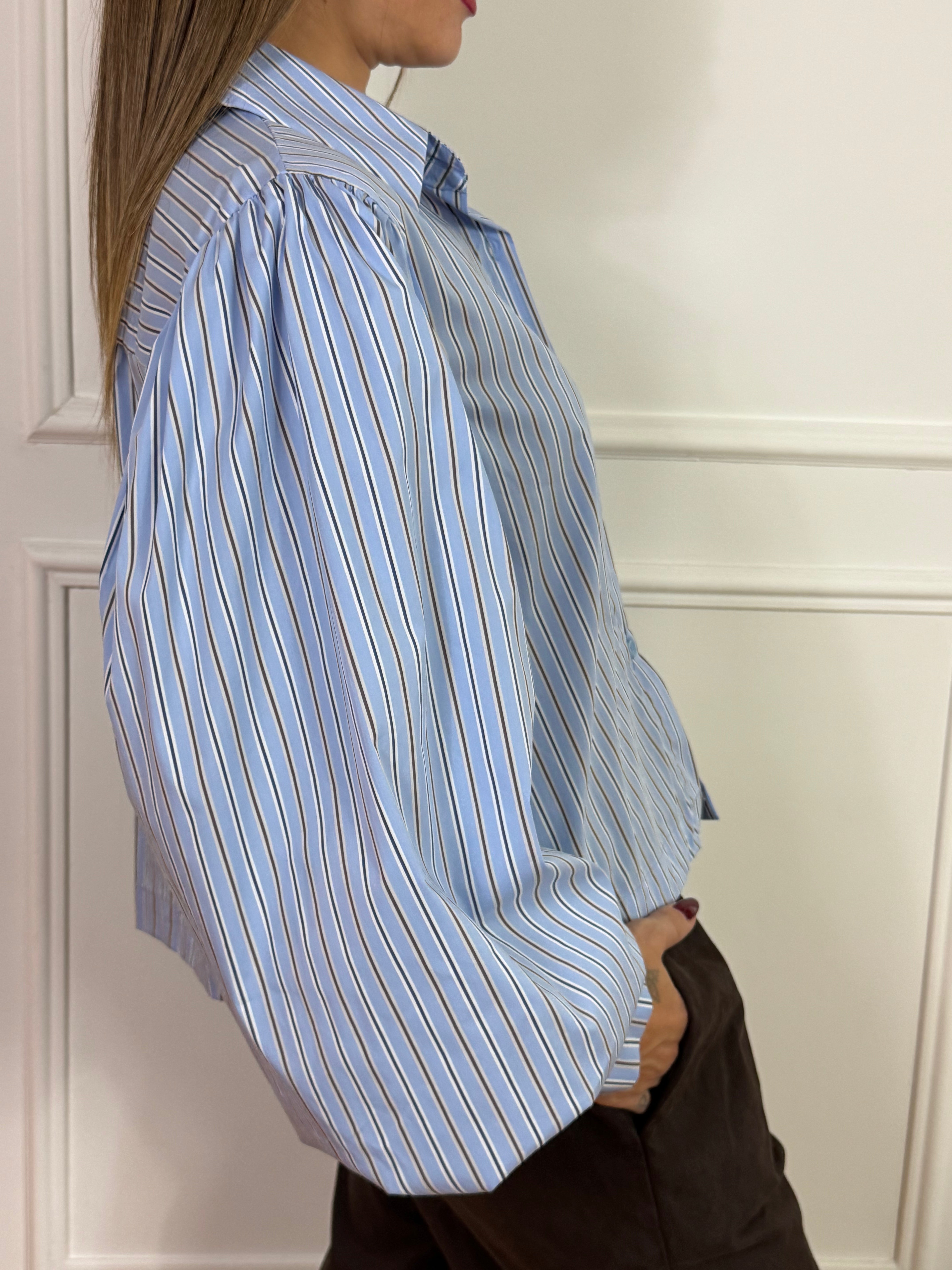 Camicia a scatoletta Victoria ILMH OXFORD RIGHE CON MANICA PITTORE