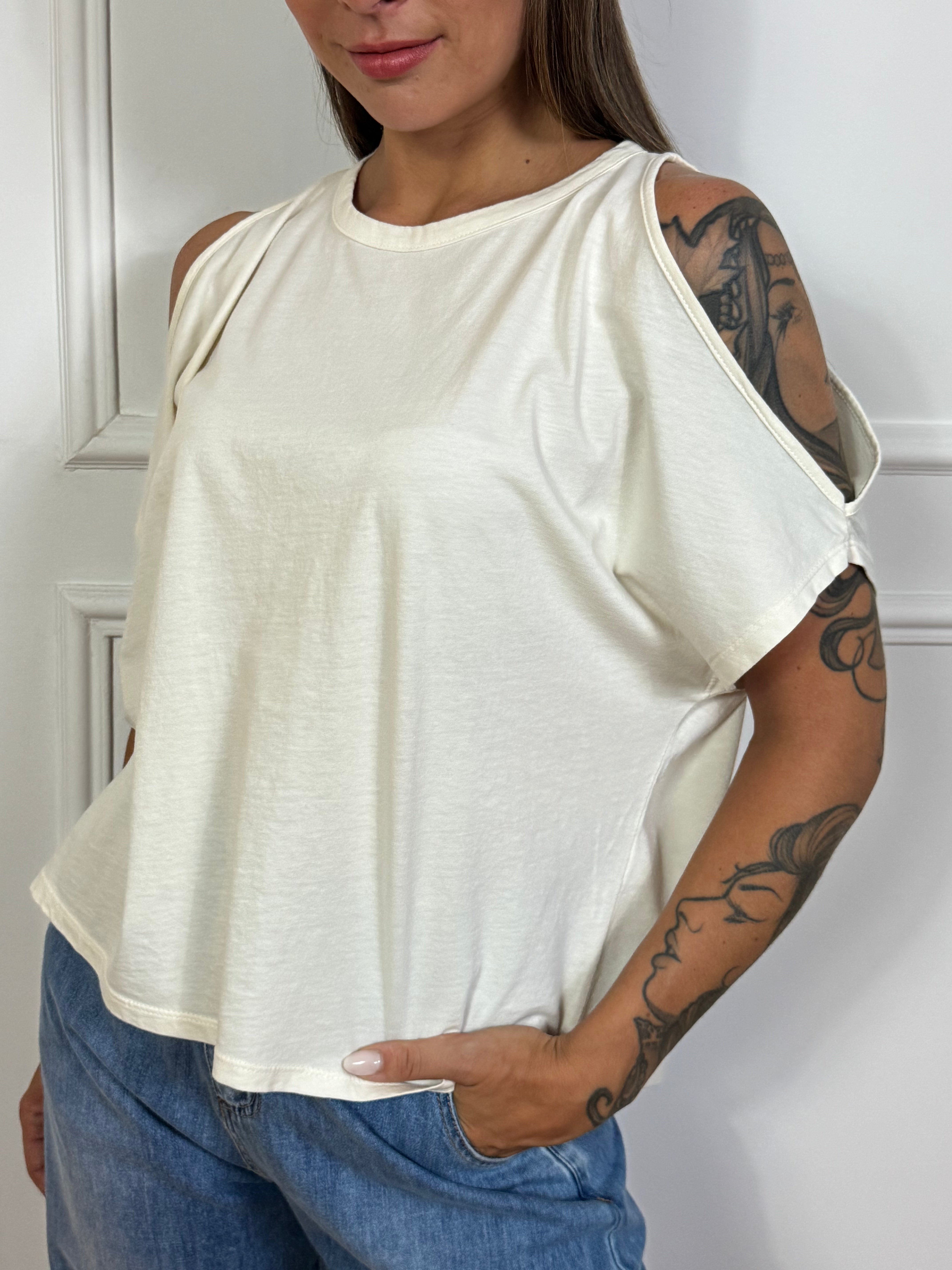 Maglia in cotone Kontatto CUT-OUT