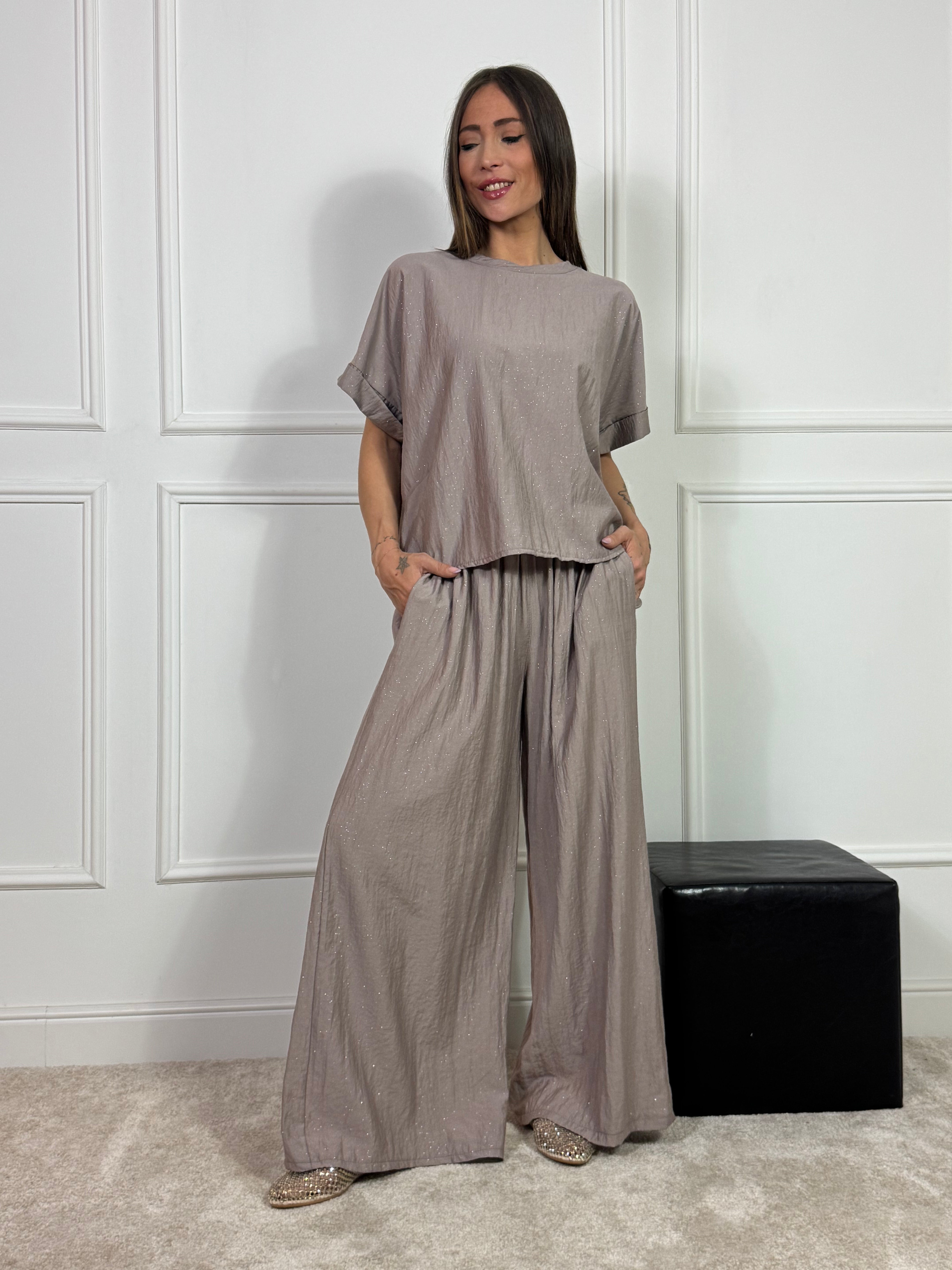 Pantalone ampio Victoria ILMH effetto lurex
